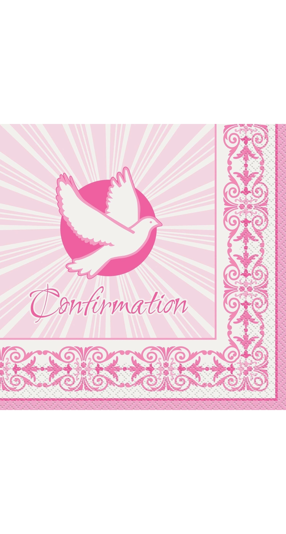 Radiant Dove Pink Confirmation Napkins 33cm x 33cm - 16pk