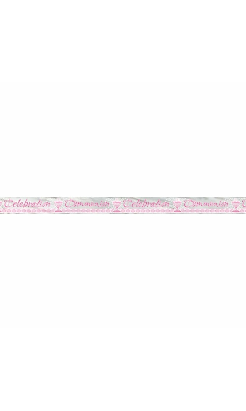 Foil Pink Radiant Cross Communion Banner - 12 ft