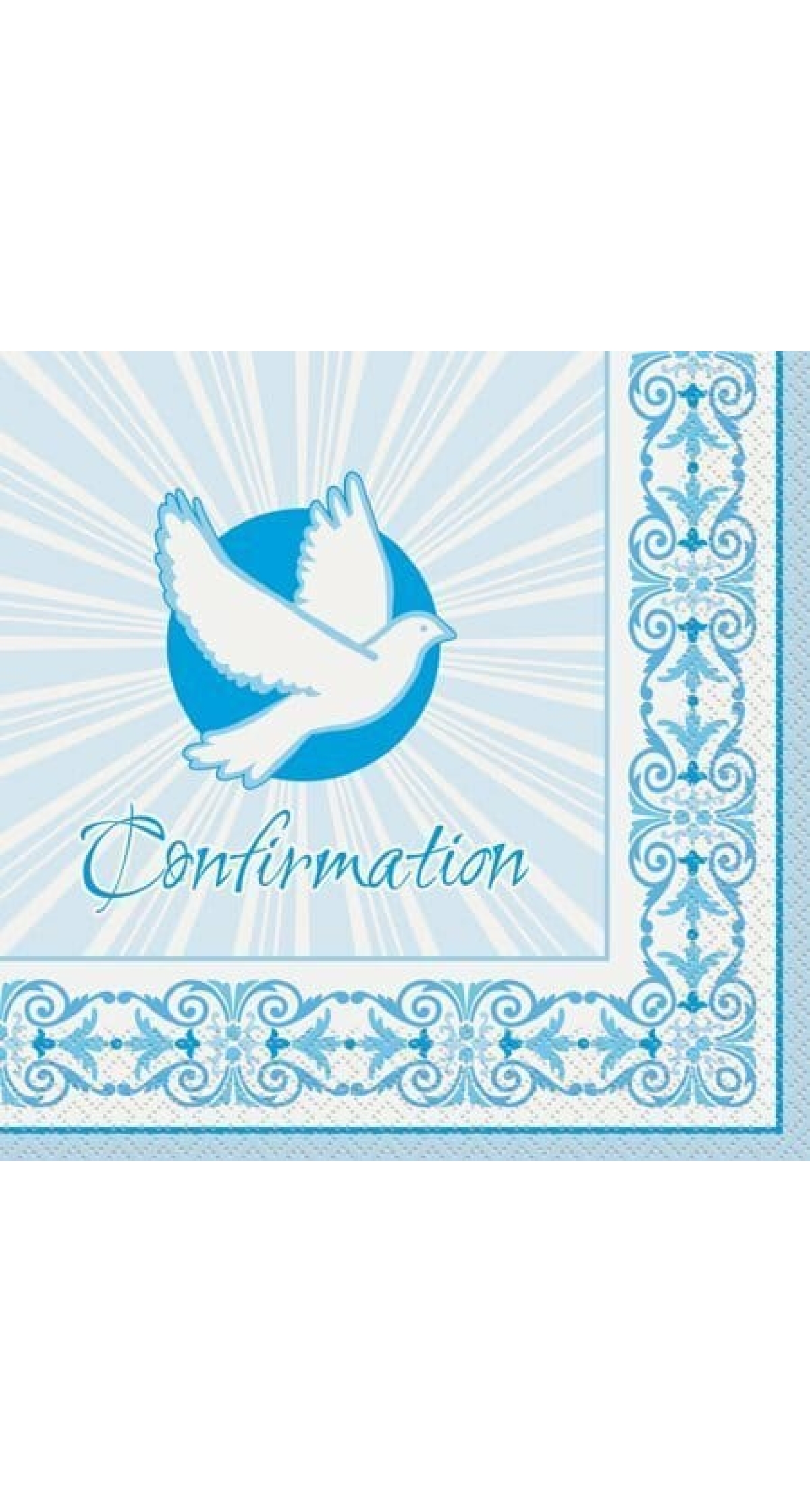 Radiant Dove Blue Confirmation Napkins 33cm x 33cm - 16pk