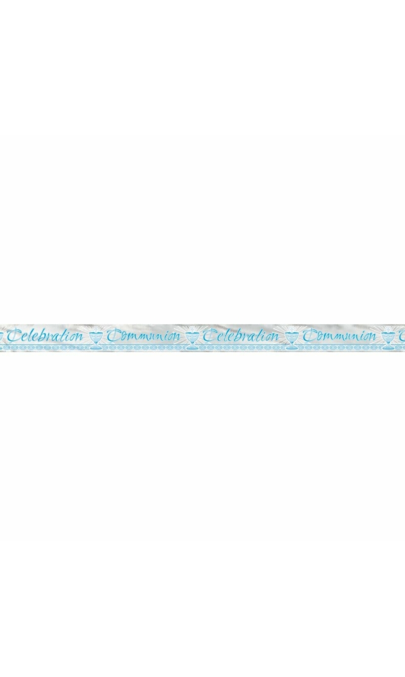 Foil Blue Radiant Cross Communion Banner - 12 ft - Long Fold