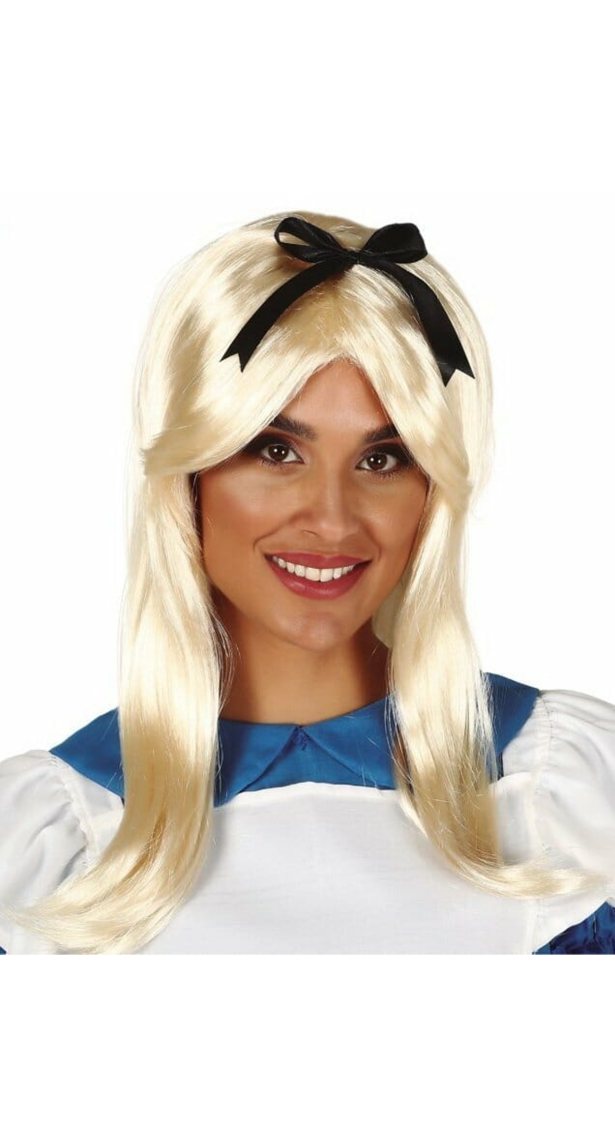 Blonde Alice Wig With Black Bow - Adut One Size