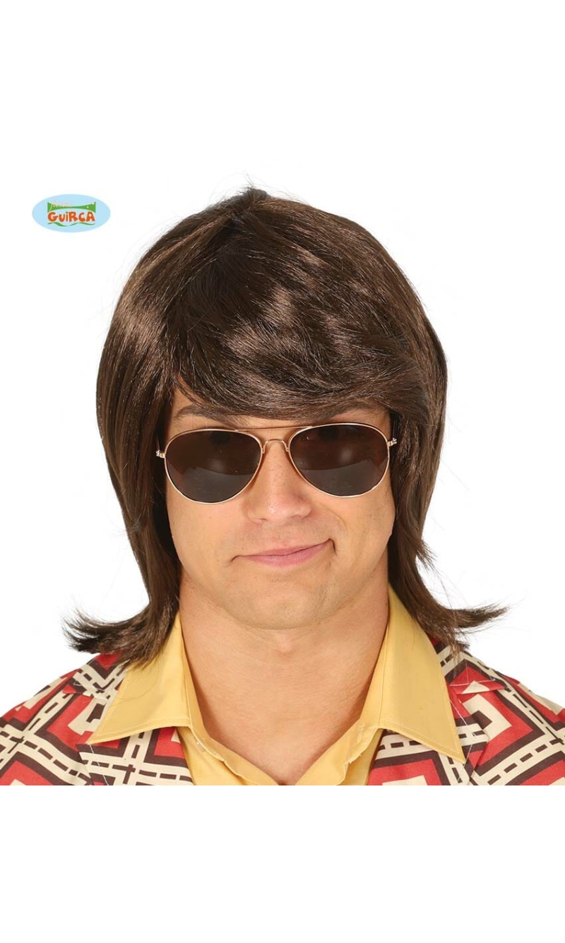 Brown Retro Men Wig - Adult One Size