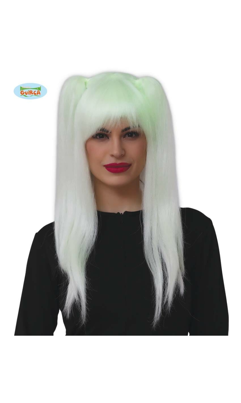 Fluorescent Wig With Ponytails - Adult One Size