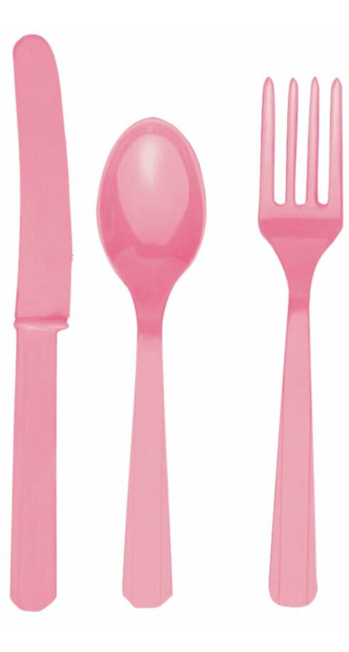 Pretty Pink - 24 x Plastic Cutlery Set