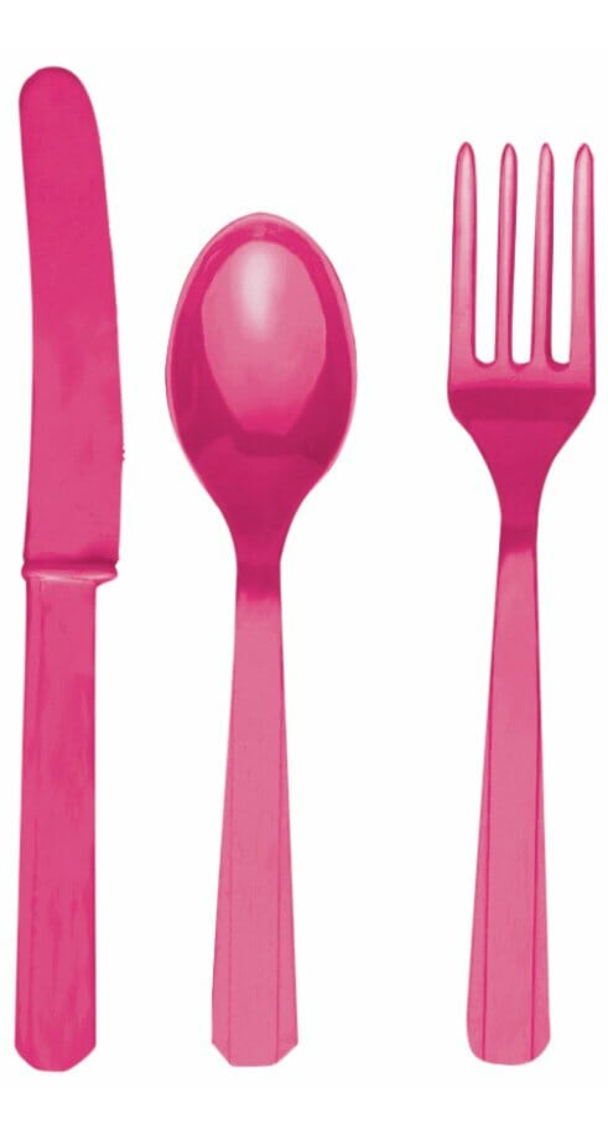 Magenta - 24 x Plastic Cutlery Set