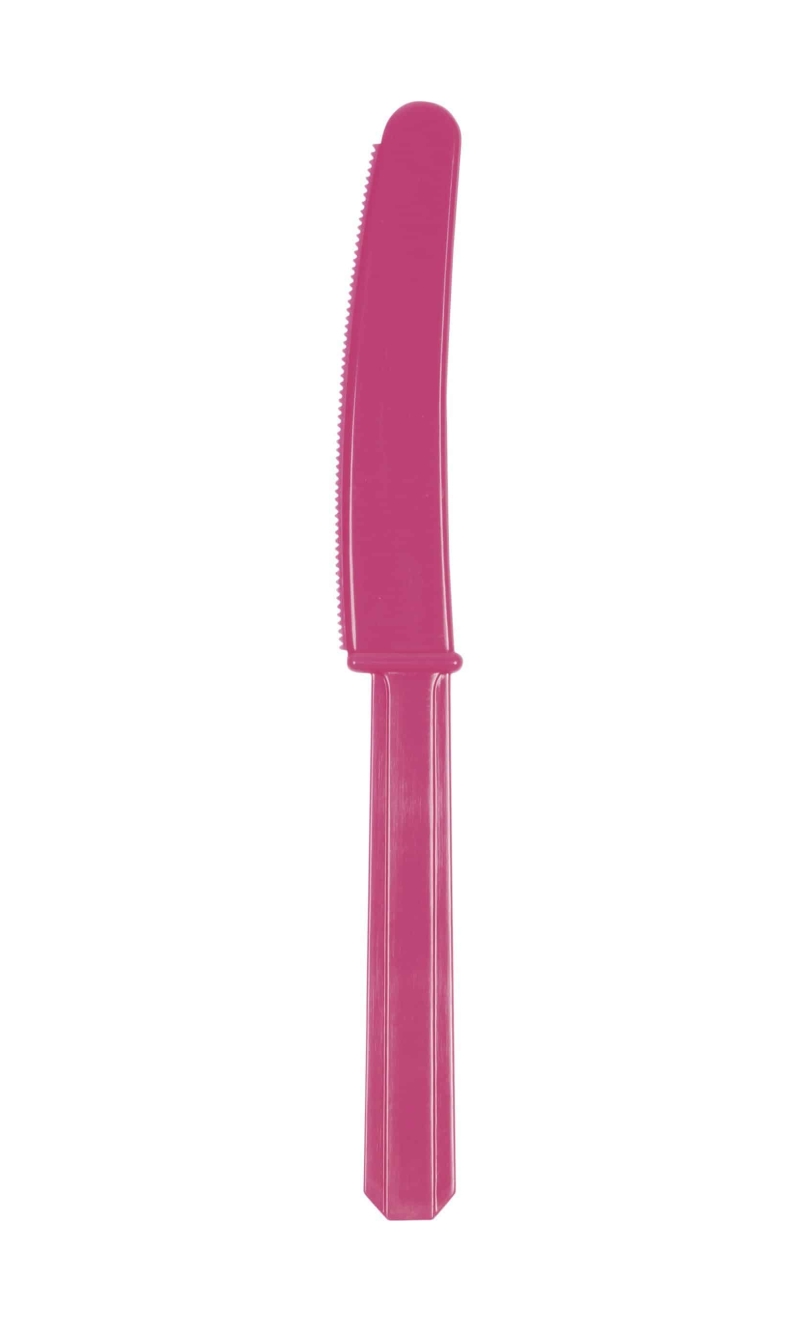 Magenta (Hot Pink) Reusable Plastic Knives - 20pk