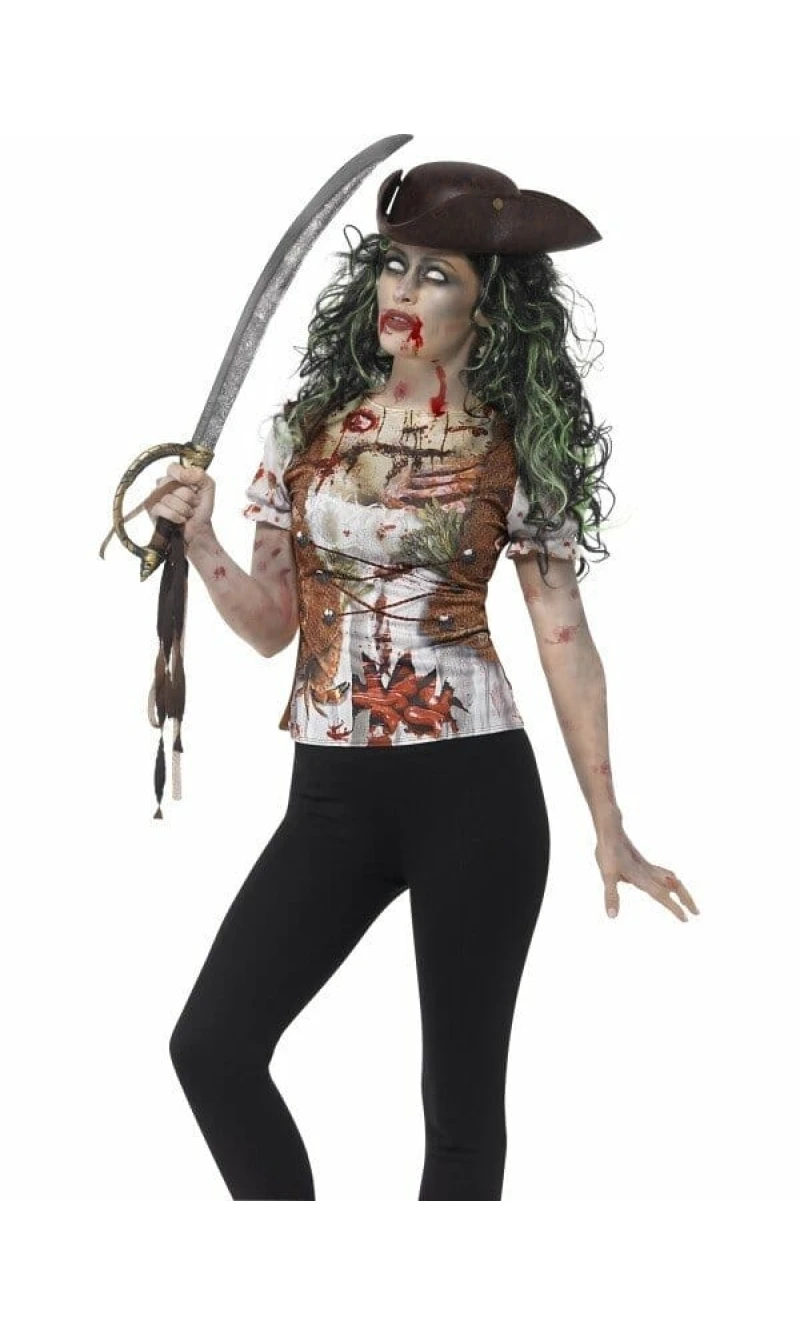 Zombie Pirate Wench T-Shirt - Adult Size Small