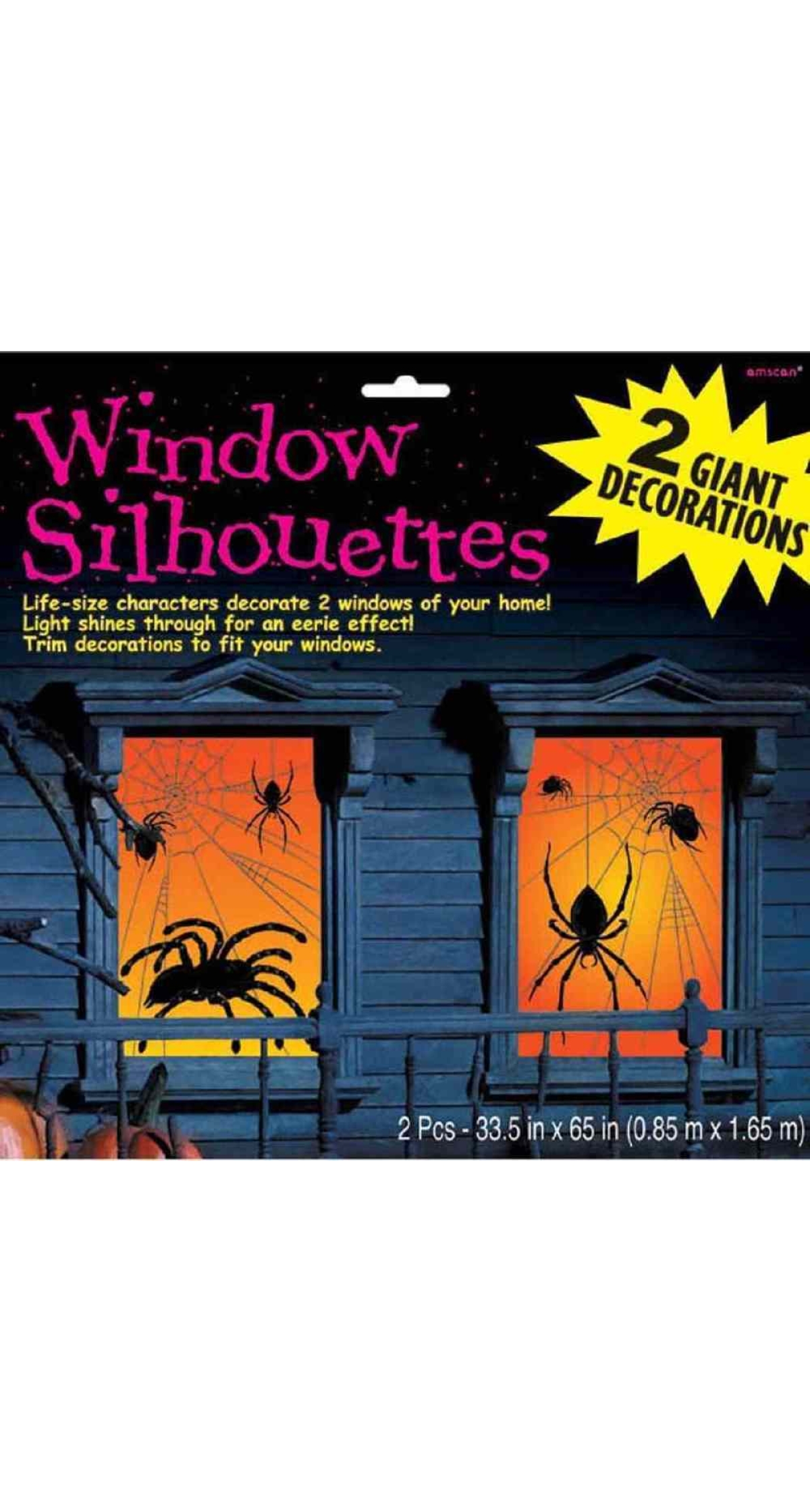 Halloween Window Silhouettes Giant Window Decorations 0.85m x 1.65m - 2pcs