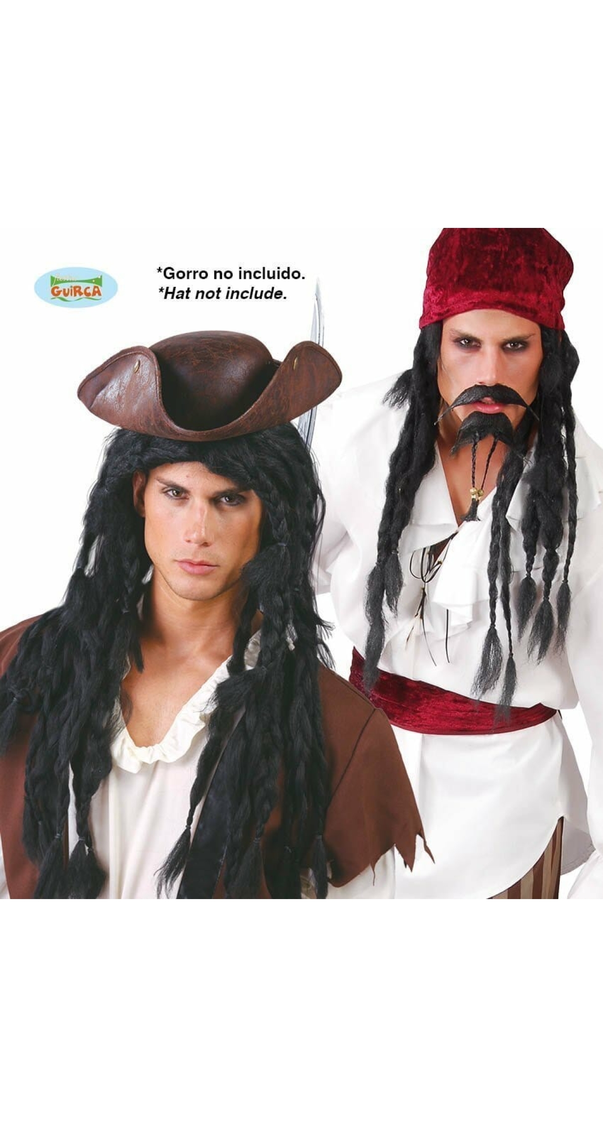 Black Pirate / Rasta Wig (Rastas) - Adult One Size