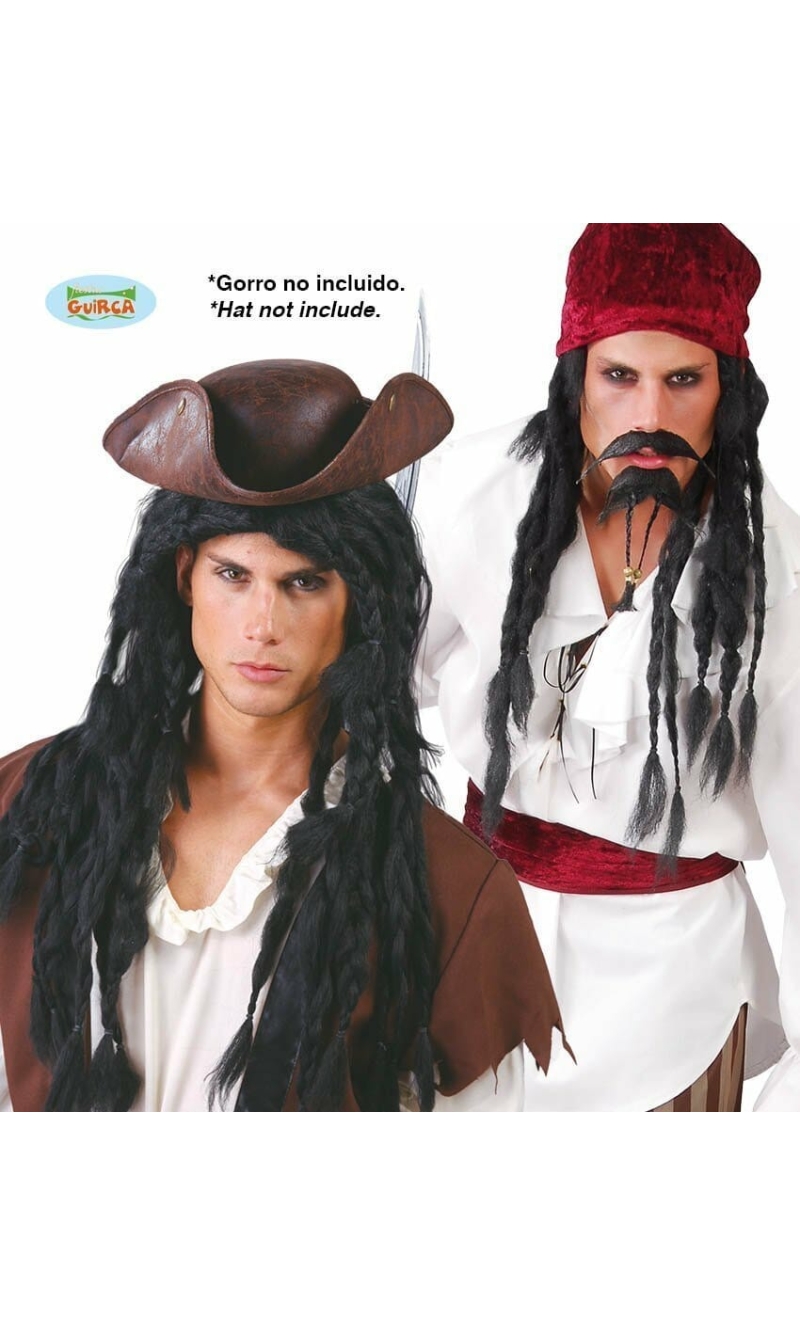 Black Pirate / Rasta Wig (Rastas) - Adult One Size