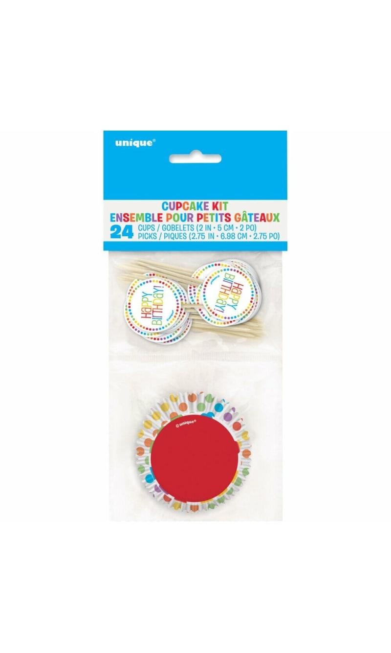 Rainbow Birthday Cupcake Kit - 24pc