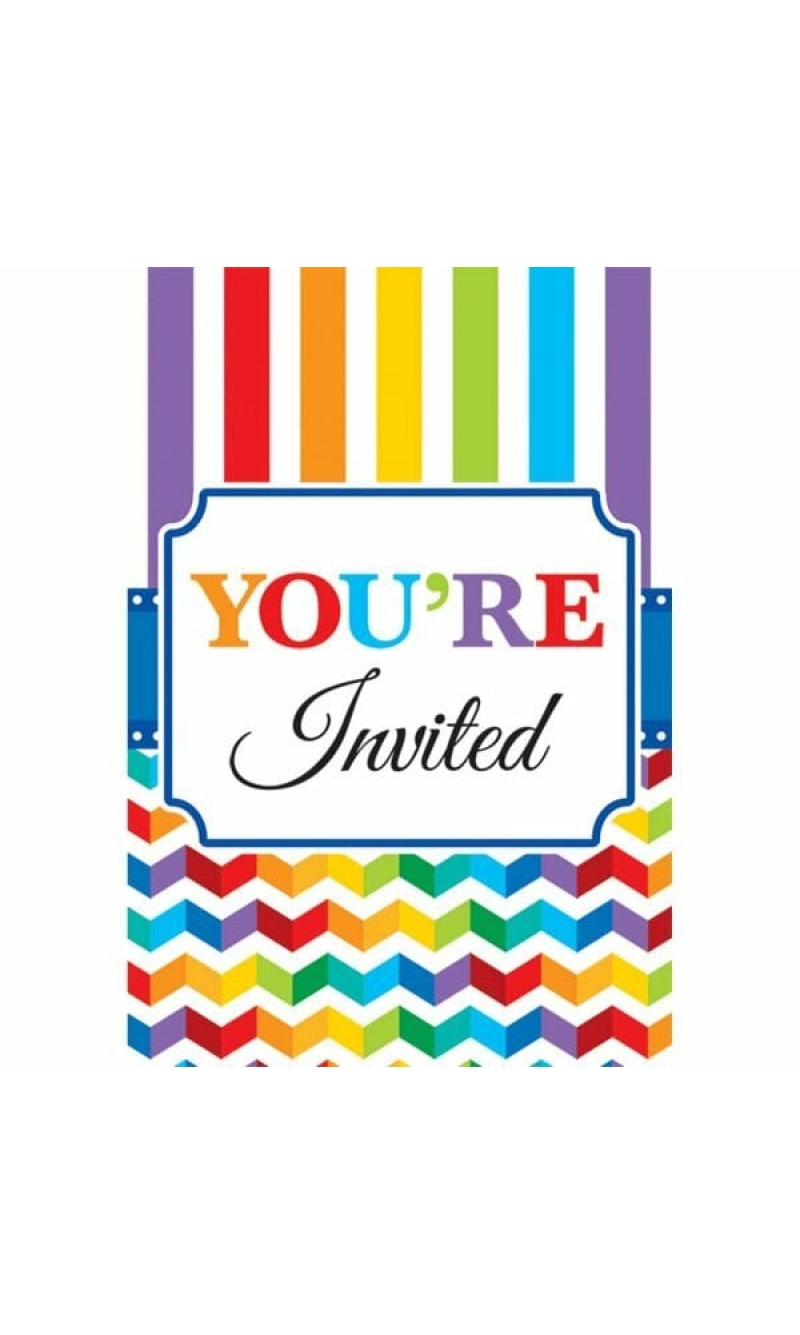 Bright Birthday Invitations with Envelopes 12cm x 17cm - 20pk