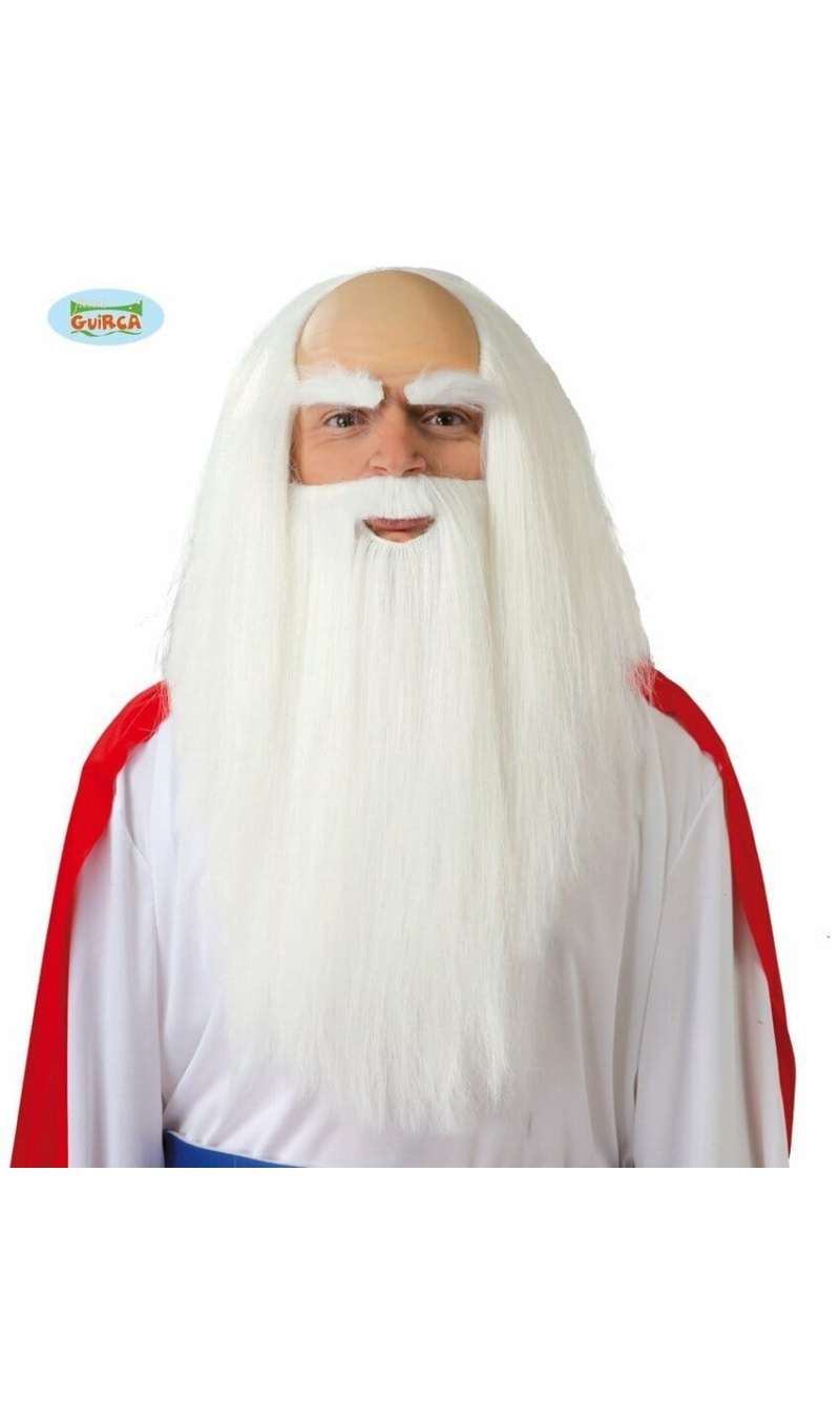 White Druid Wig & Beard - Adult One Size