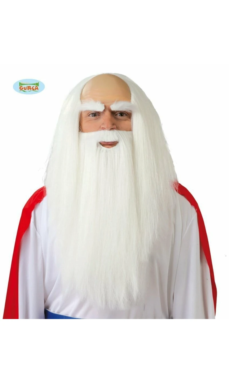 White Druid Wig & Beard - Adult One Size