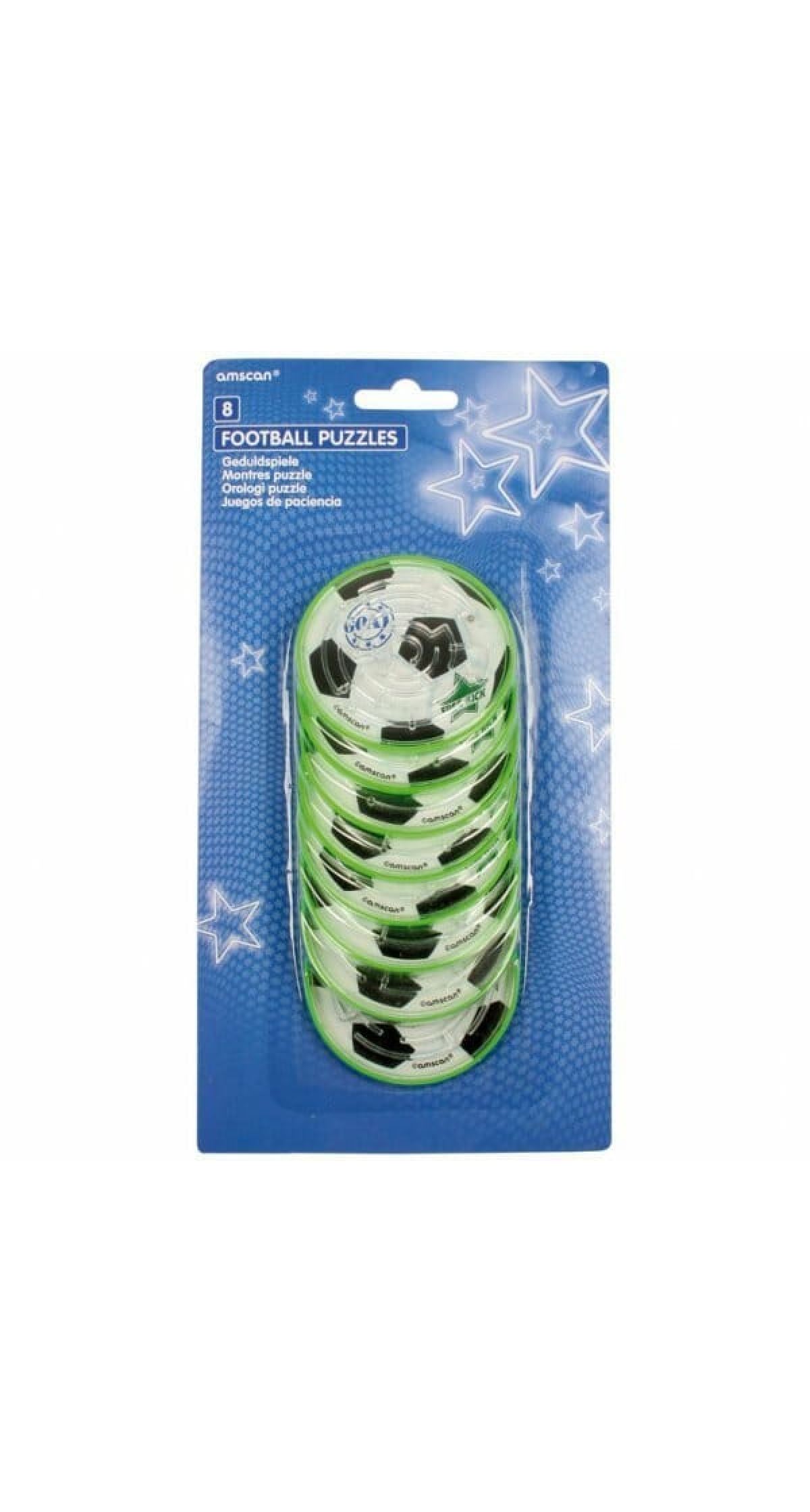 Party Favors Football / Soccer Maze Puzzles 7.2cm - 8pk