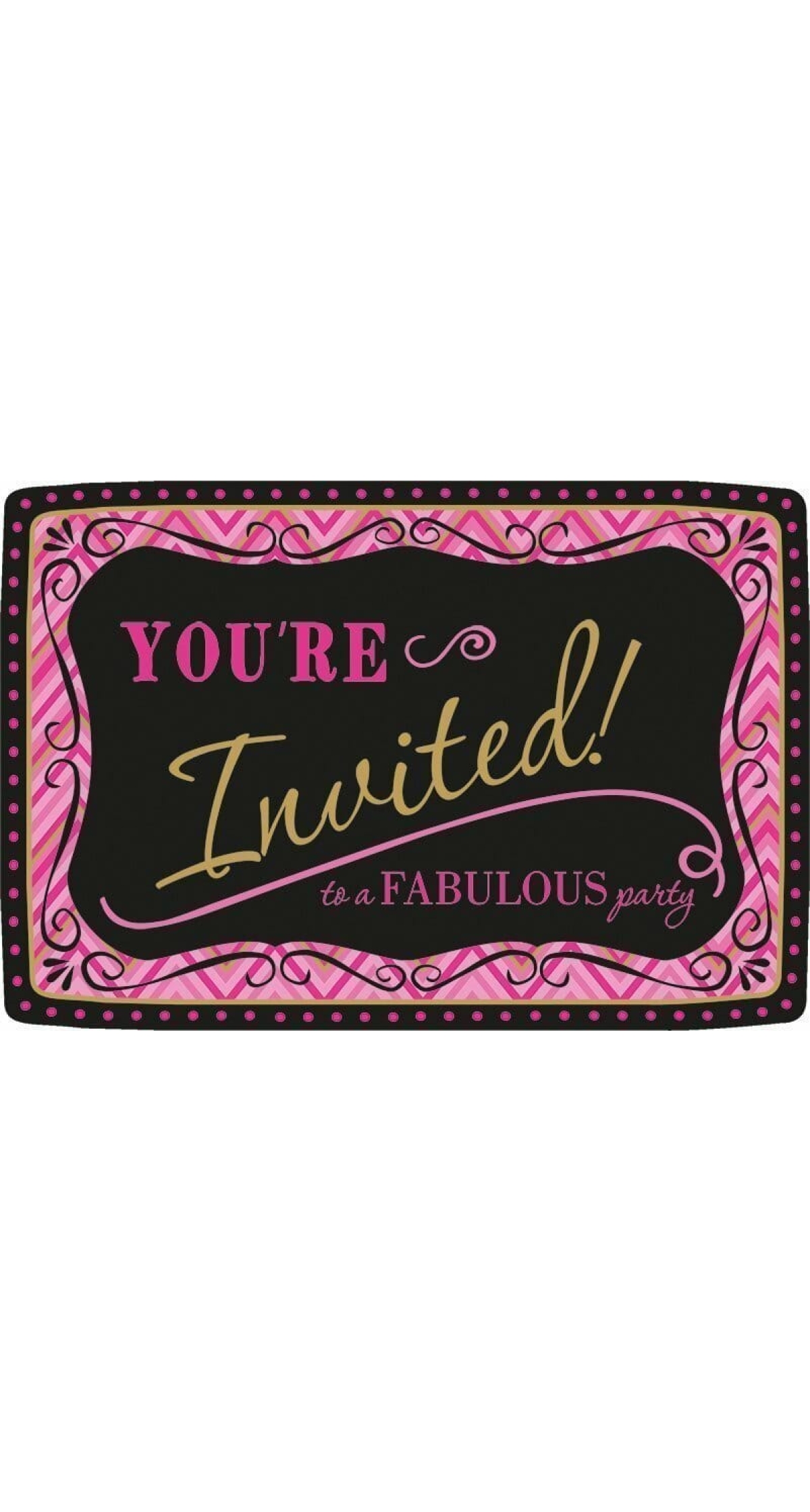 Born To Be Fabulous Invitations with Envelopes 12cm x 17cm - 20pk