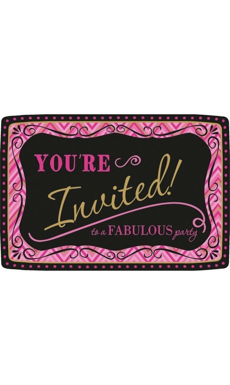 Born To Be Fabulous Invitations with Envelopes 12cm x 17cm - 20pk