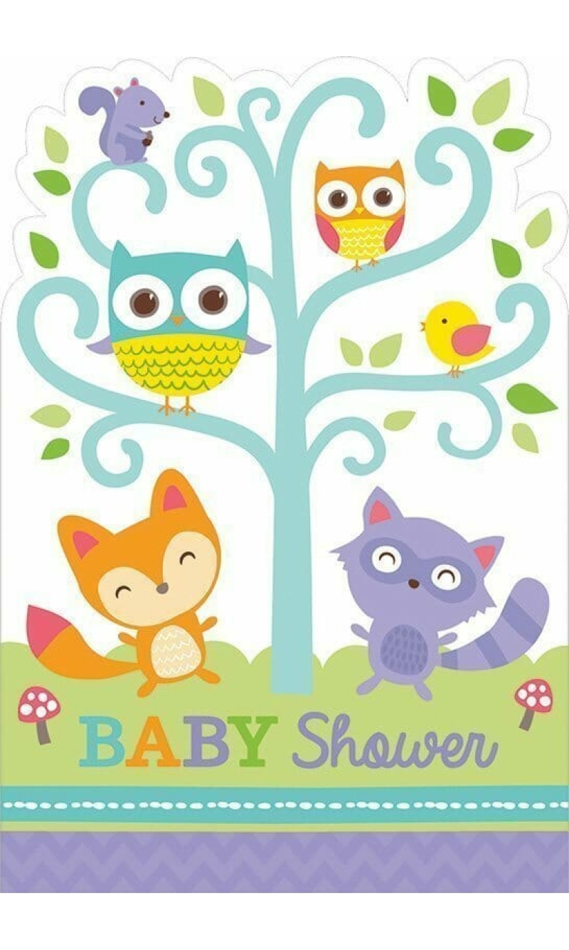 Woodland Baby Invitations - 8pk