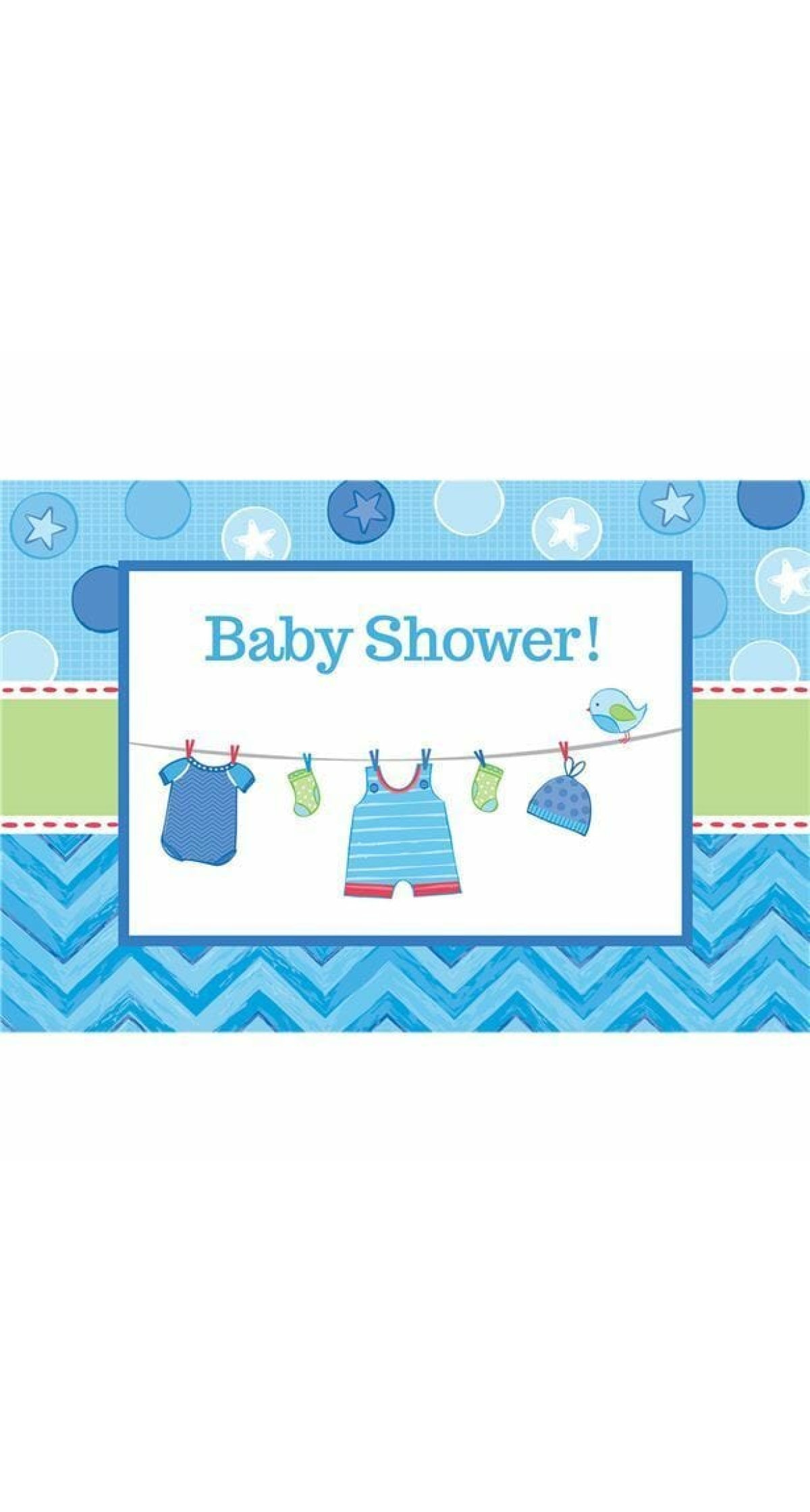 It's A Boy Baby Shower With Love Invitations and Envelopes - 8pk