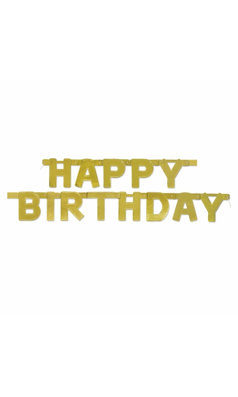 Happy Birthday Gold Deluxe Jointed Banner