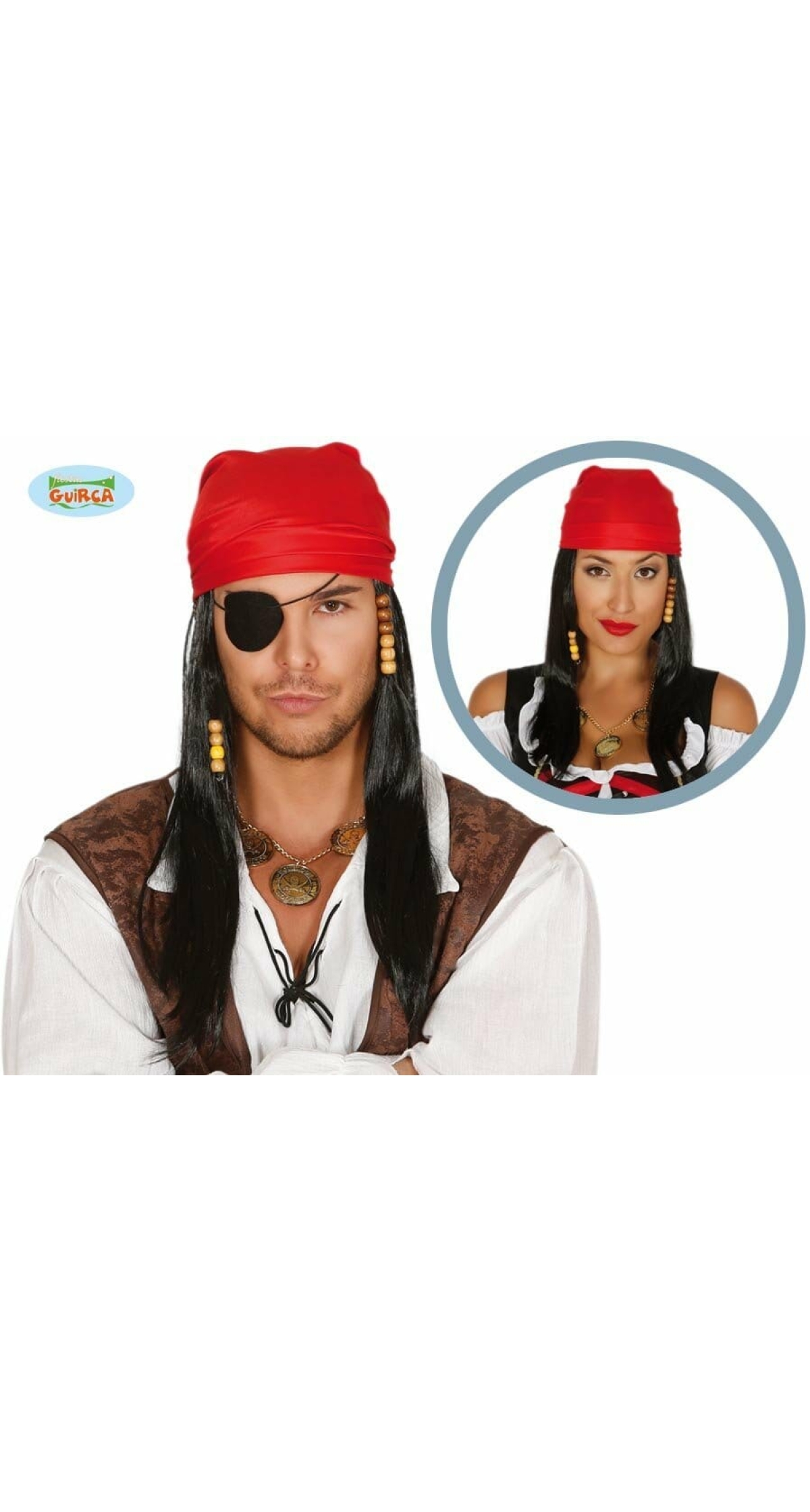Black Pirate Wig (Pirata) - Adult One Size