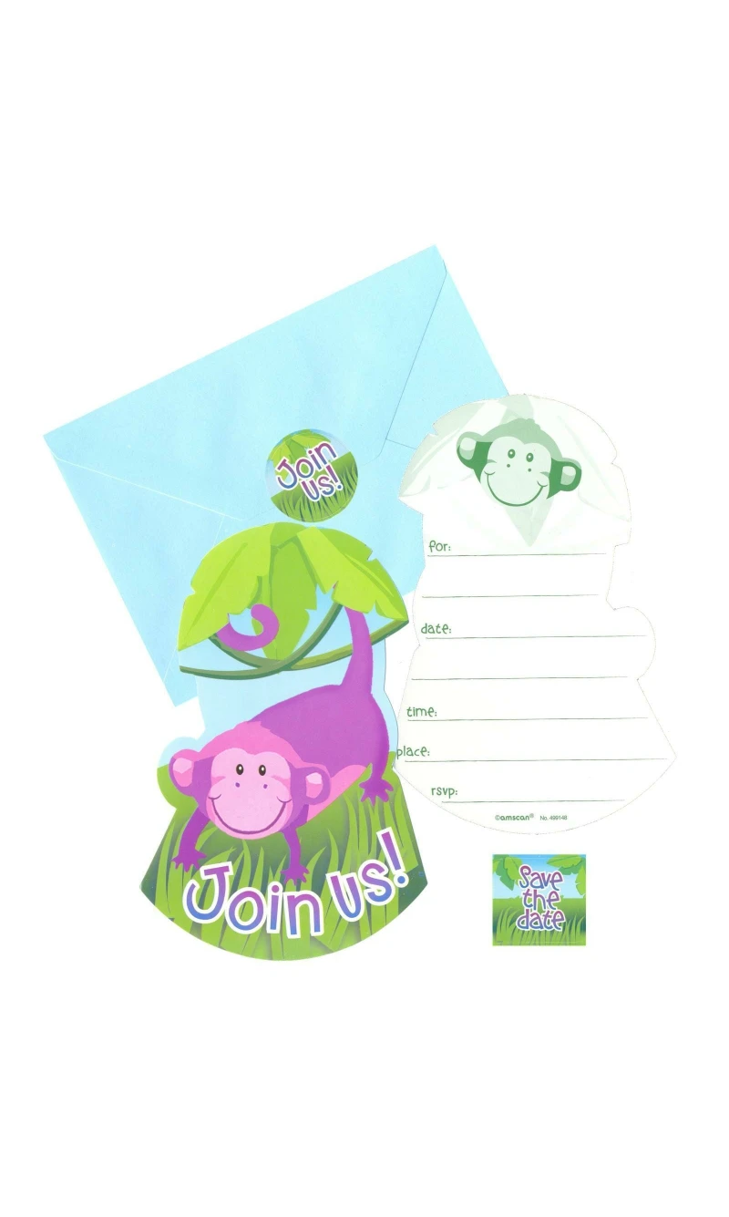 Jungle Animals Invitations - 8pk