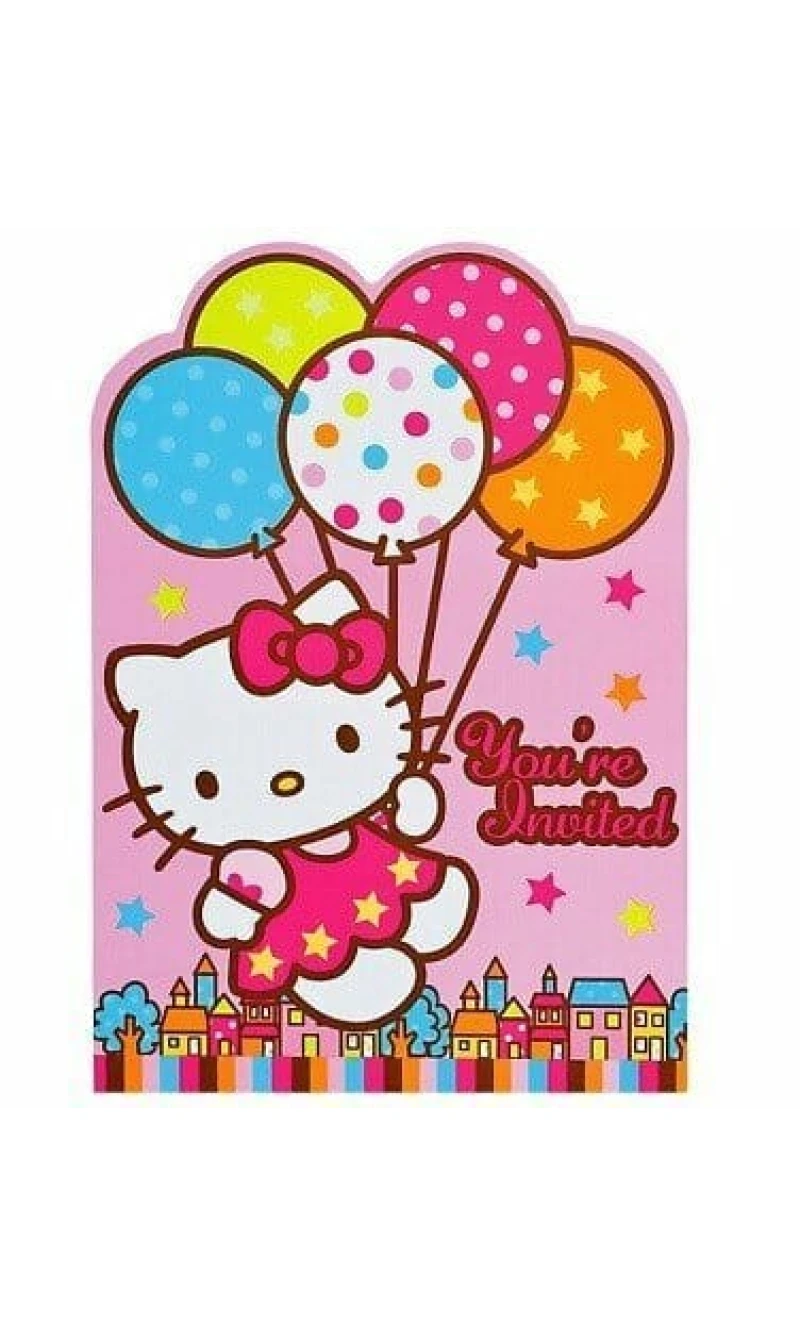 Hello Kitty Invitations - 8pk