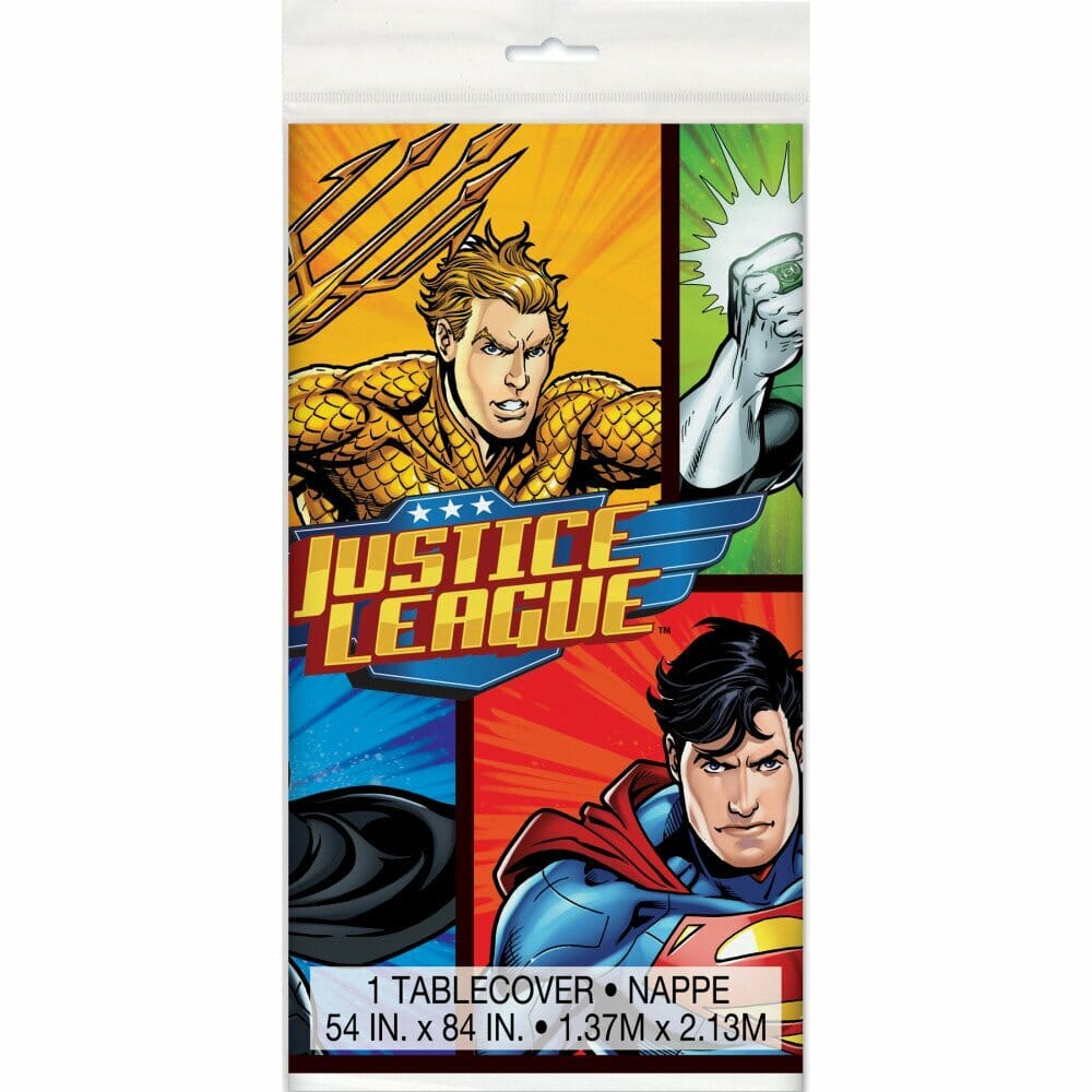 Justice League Repkangular Plastic Table Cover - 54 Inchx84 Inch