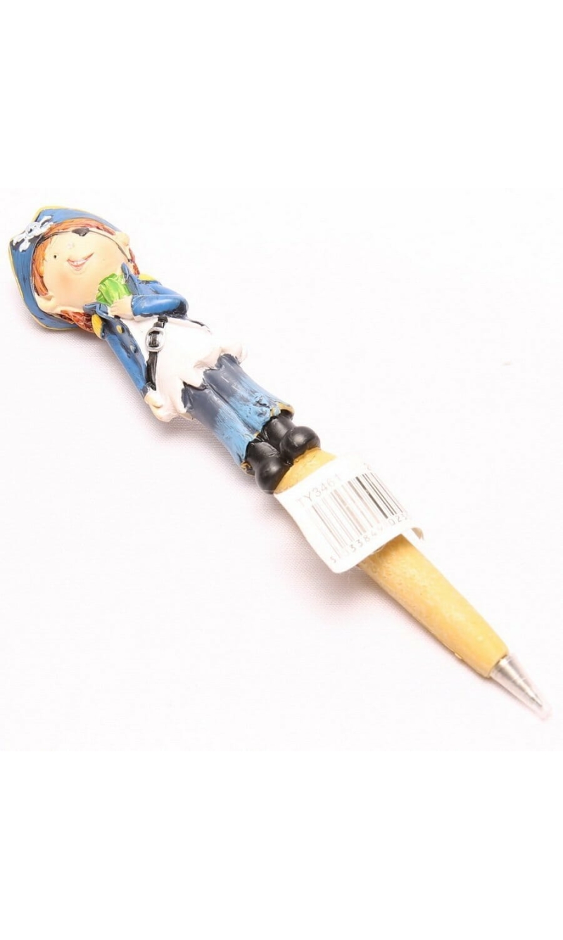 Pirate Hand-Painted Writing Pen Boy with Eyepatch - 16cm