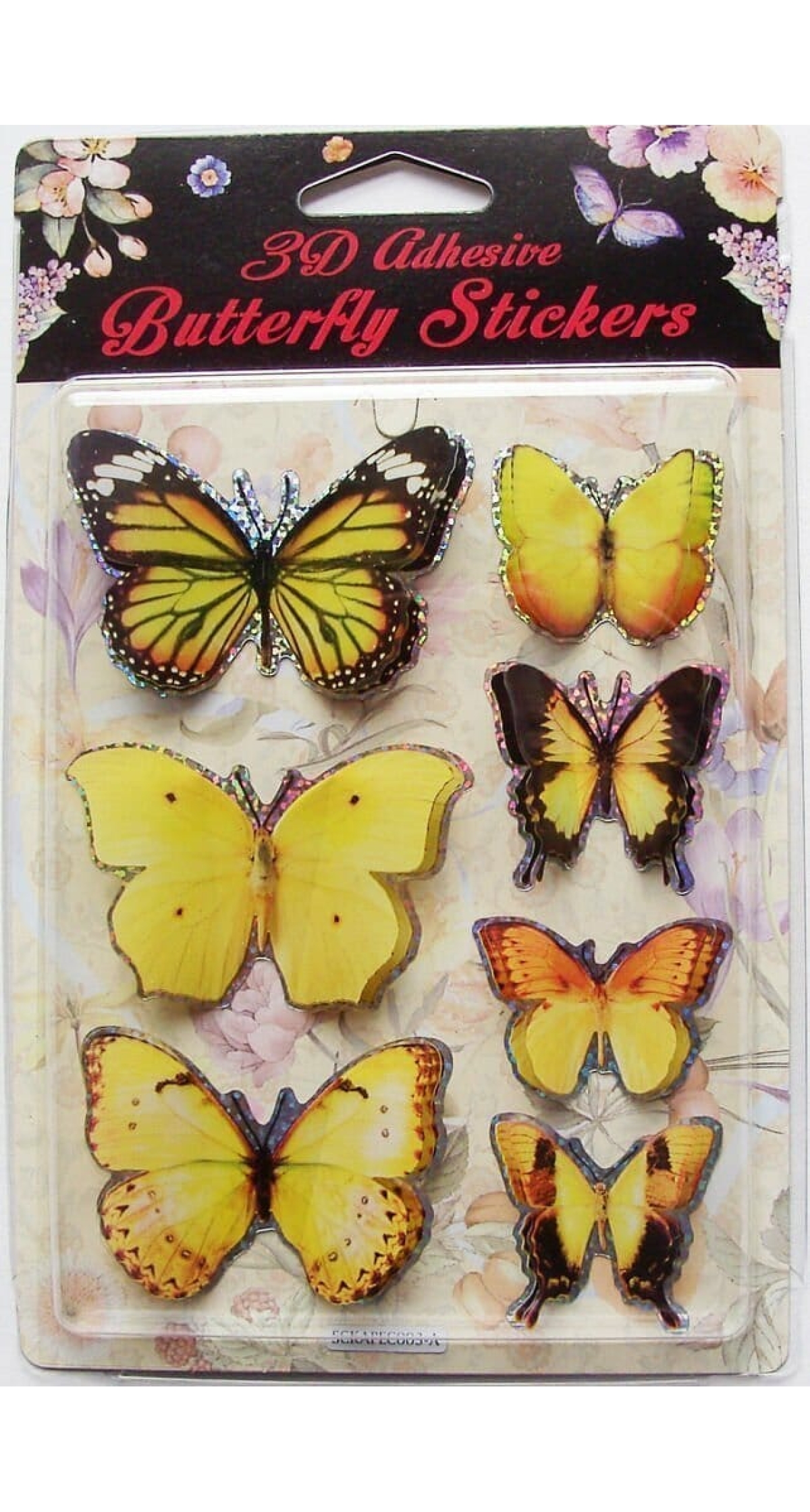 3D Butterfly Stickers (Assorted Colors) - 7pcs