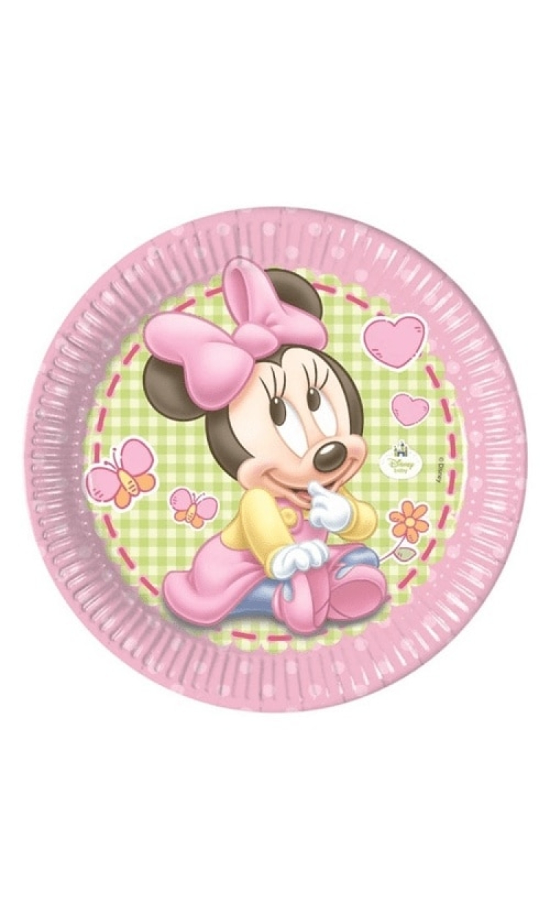 Baby Minnie Paper Plates  Large 23cm  - 8pk