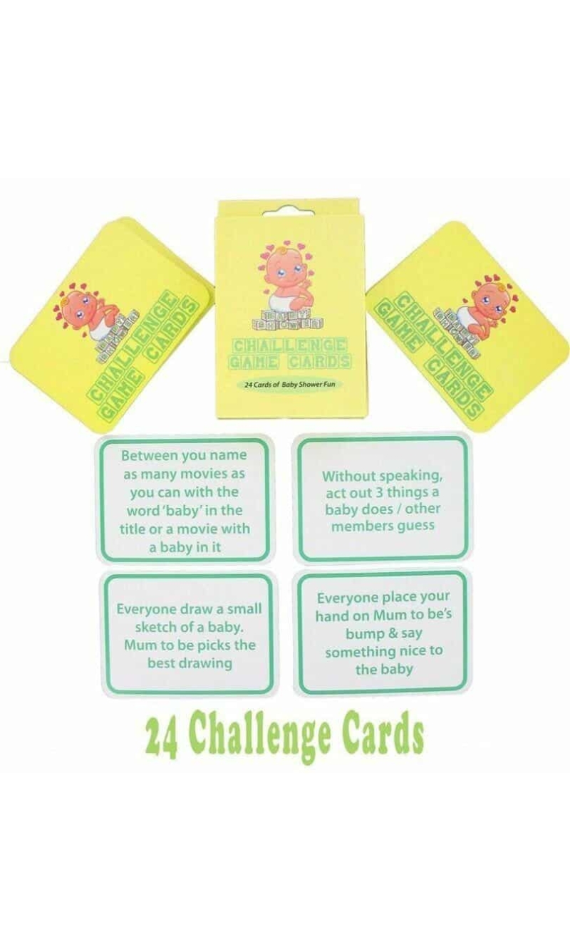 Baby Shower Callenge Game Cards - 24pk