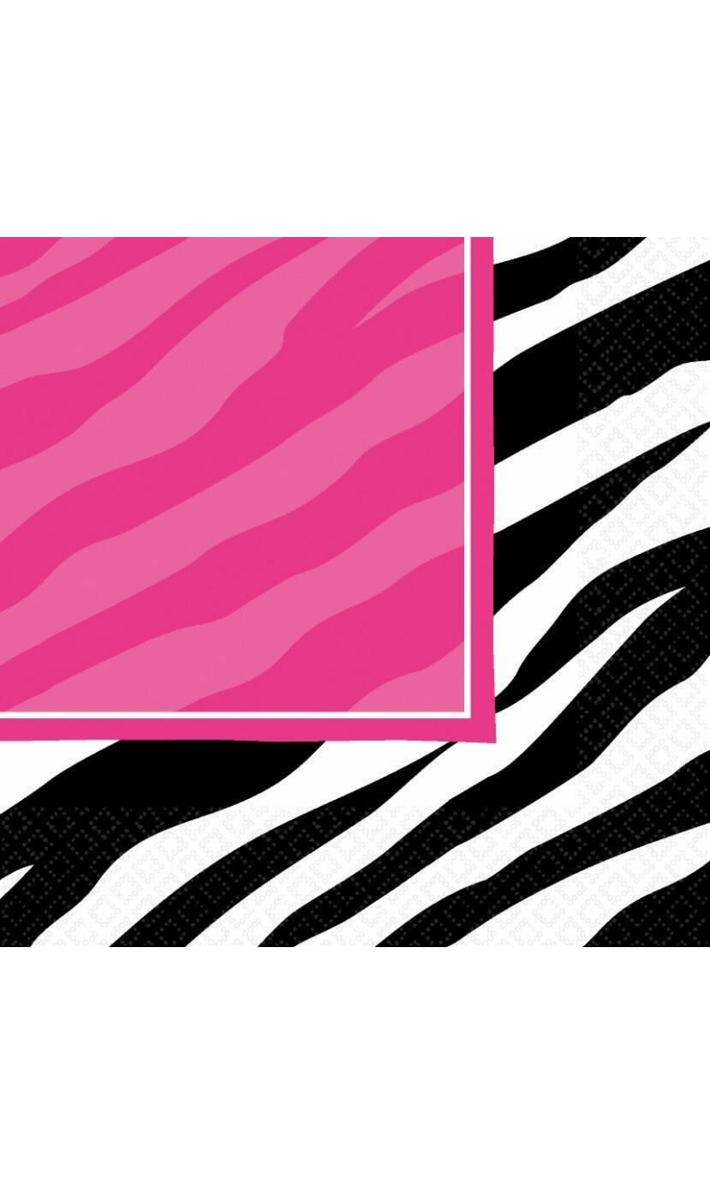 Zebra Luncheon Napkins 32.7cm x 32.7cm - 16pk