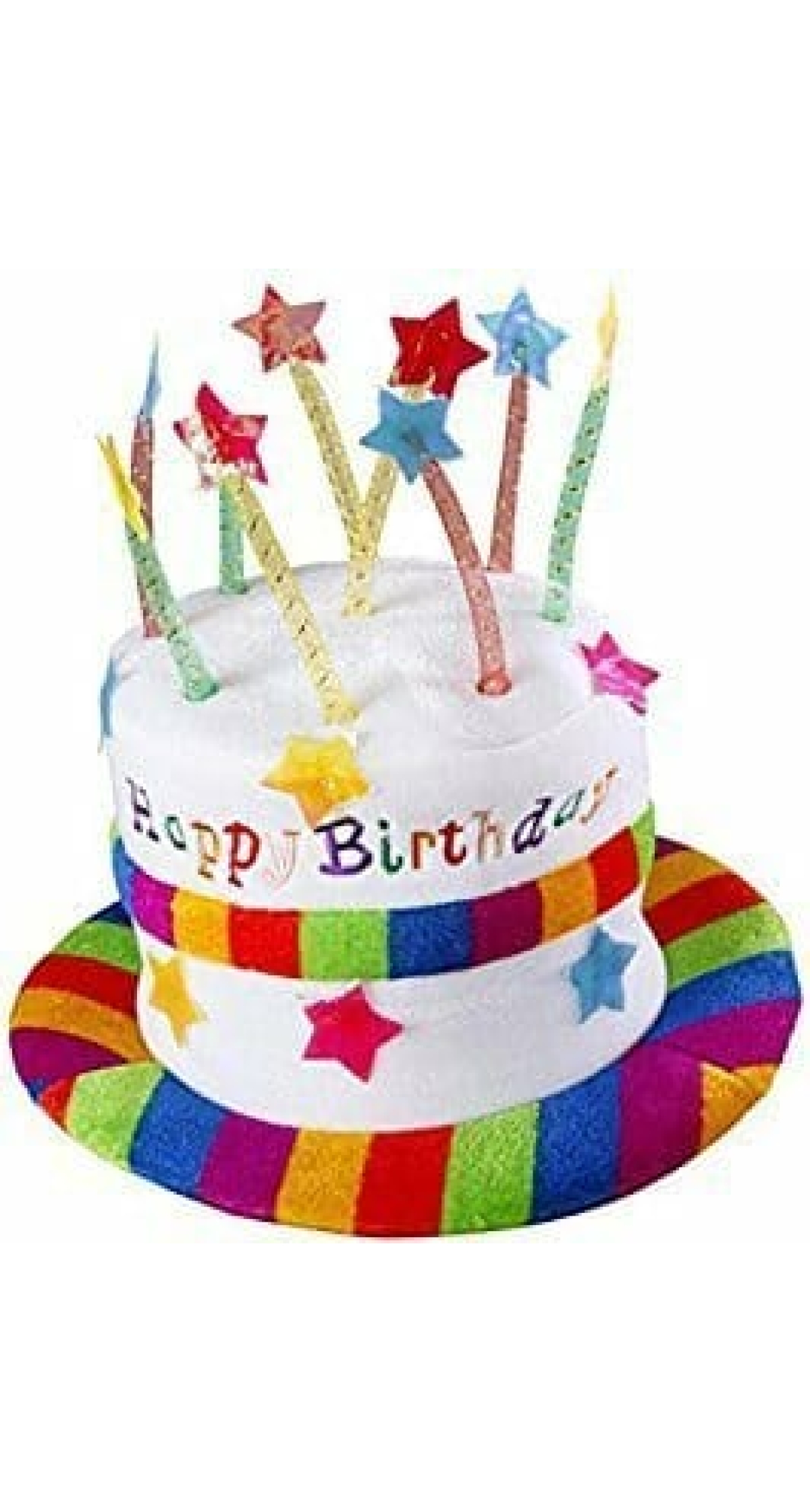 Happy Birthday Cake Rainbow Hat