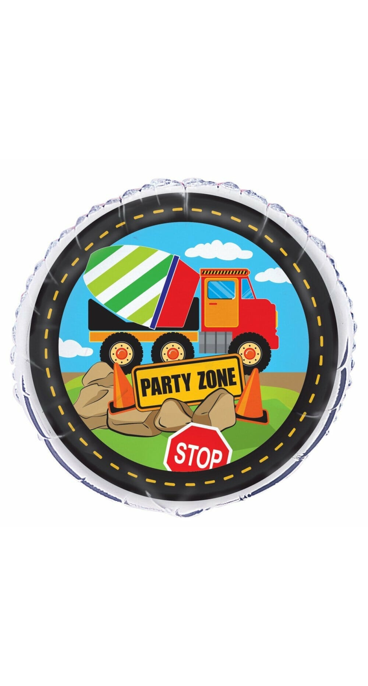 Construction Party Round Foil Balloon 18 Inch