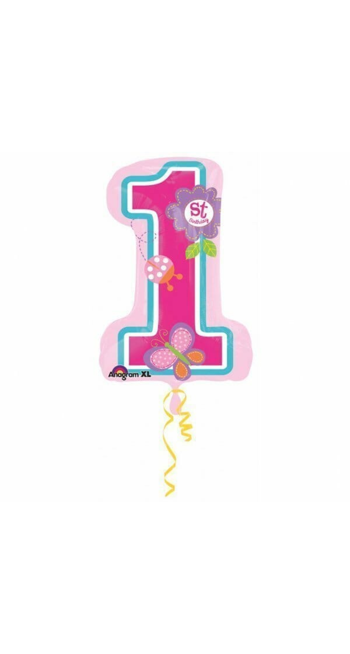 Sweet 1st Birthday Girl Super Shape Foil Ballooon - 48cm x 71cm