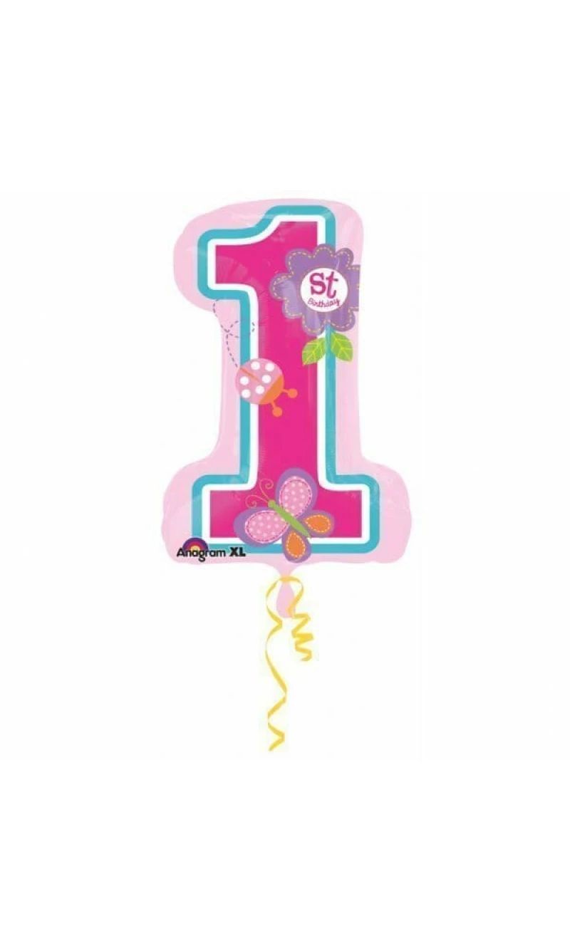 Sweet 1st Birthday Girl Super Shape Foil Ballooon - 48cm x 71cm