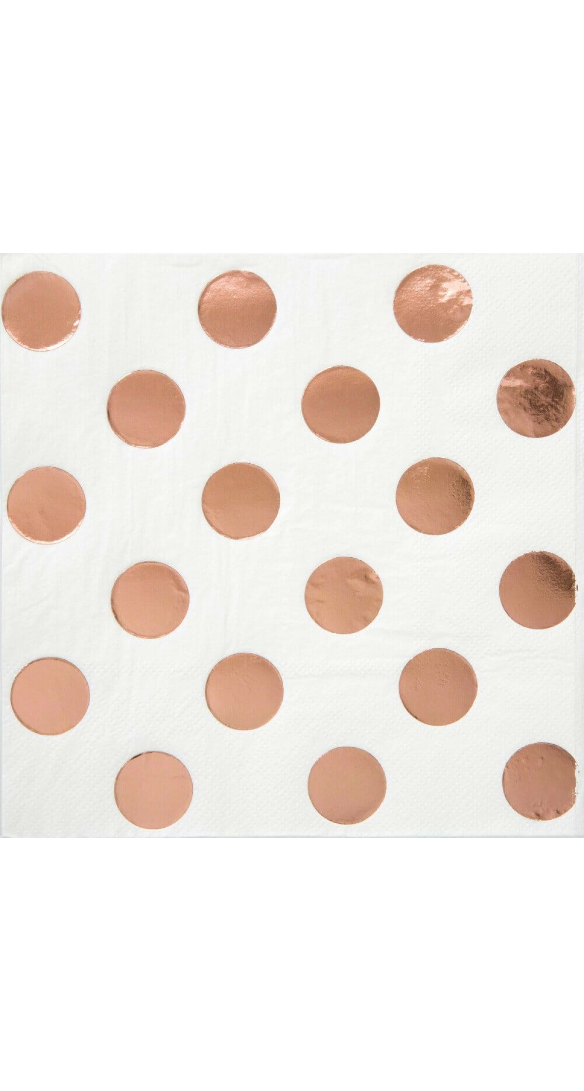 Rose Gold Foil Dots Beverage Napkins - 16pk - Foil Stamped