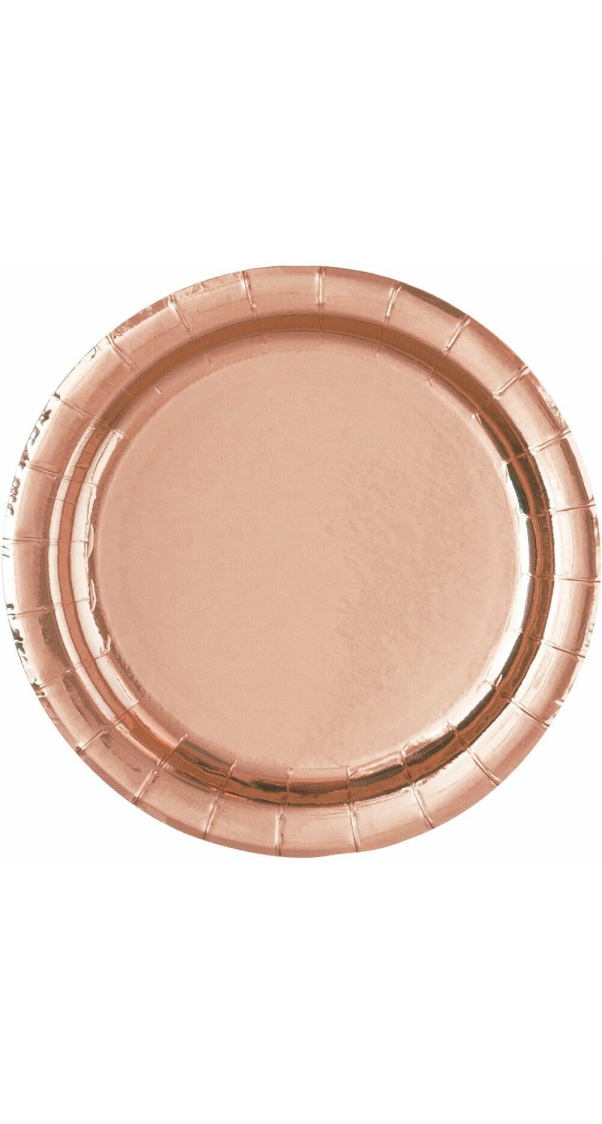 Rose Gold Foil Round 9 Inch Dinner Plates - 8pk - Foil Board