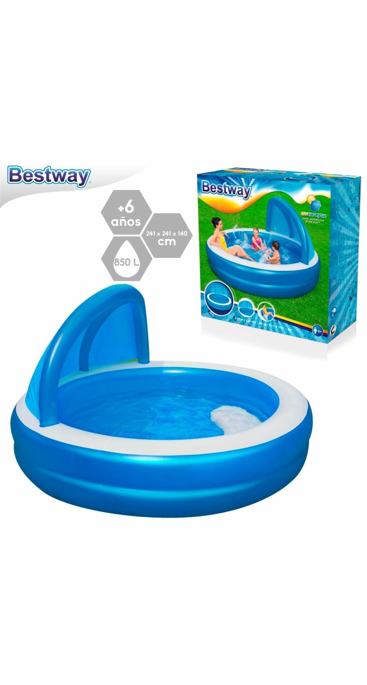 Bestway Family Pool Summer Days 241x241x140cm (Online Only)