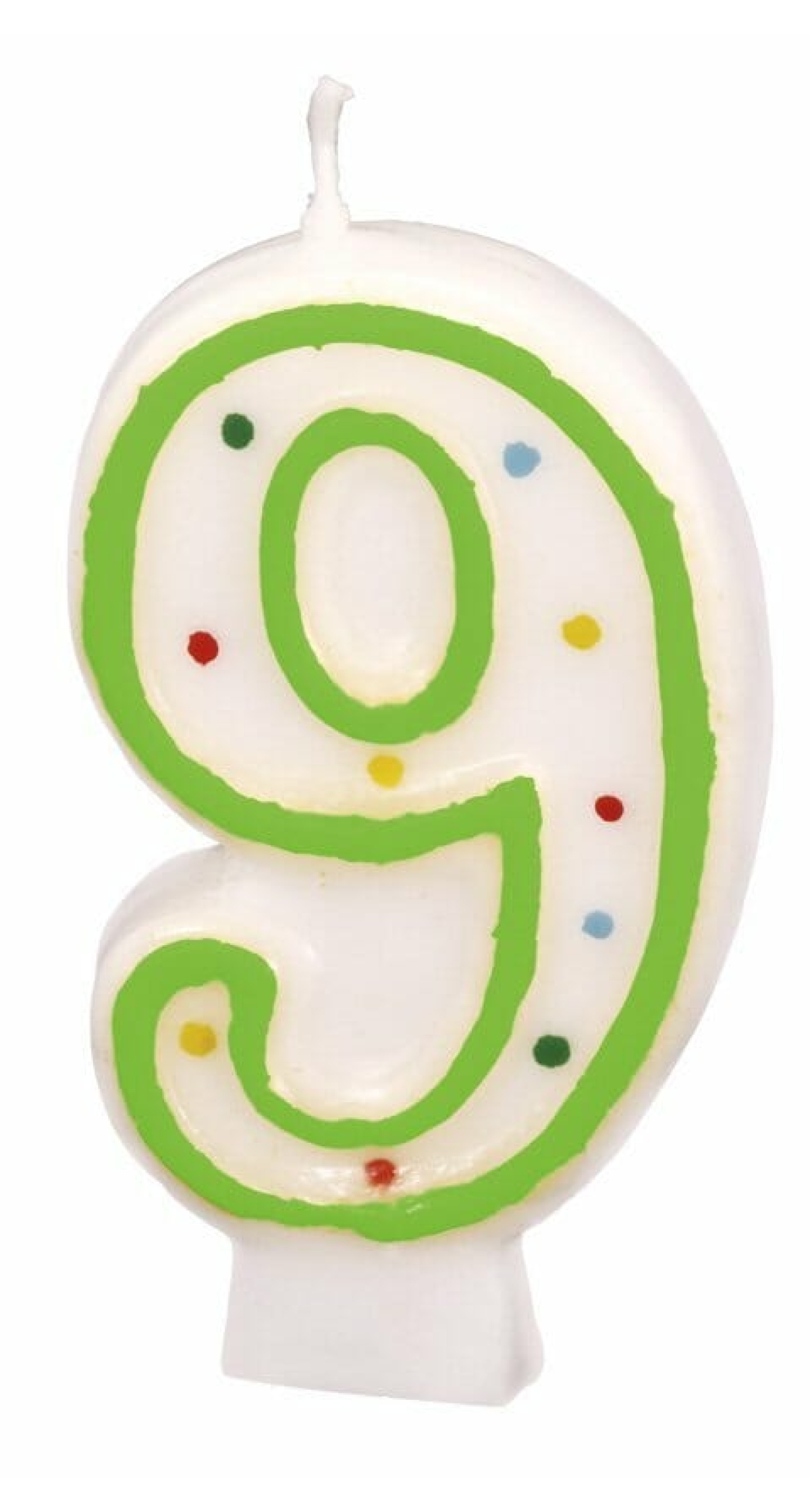Candle Number 9 Green - 7cm