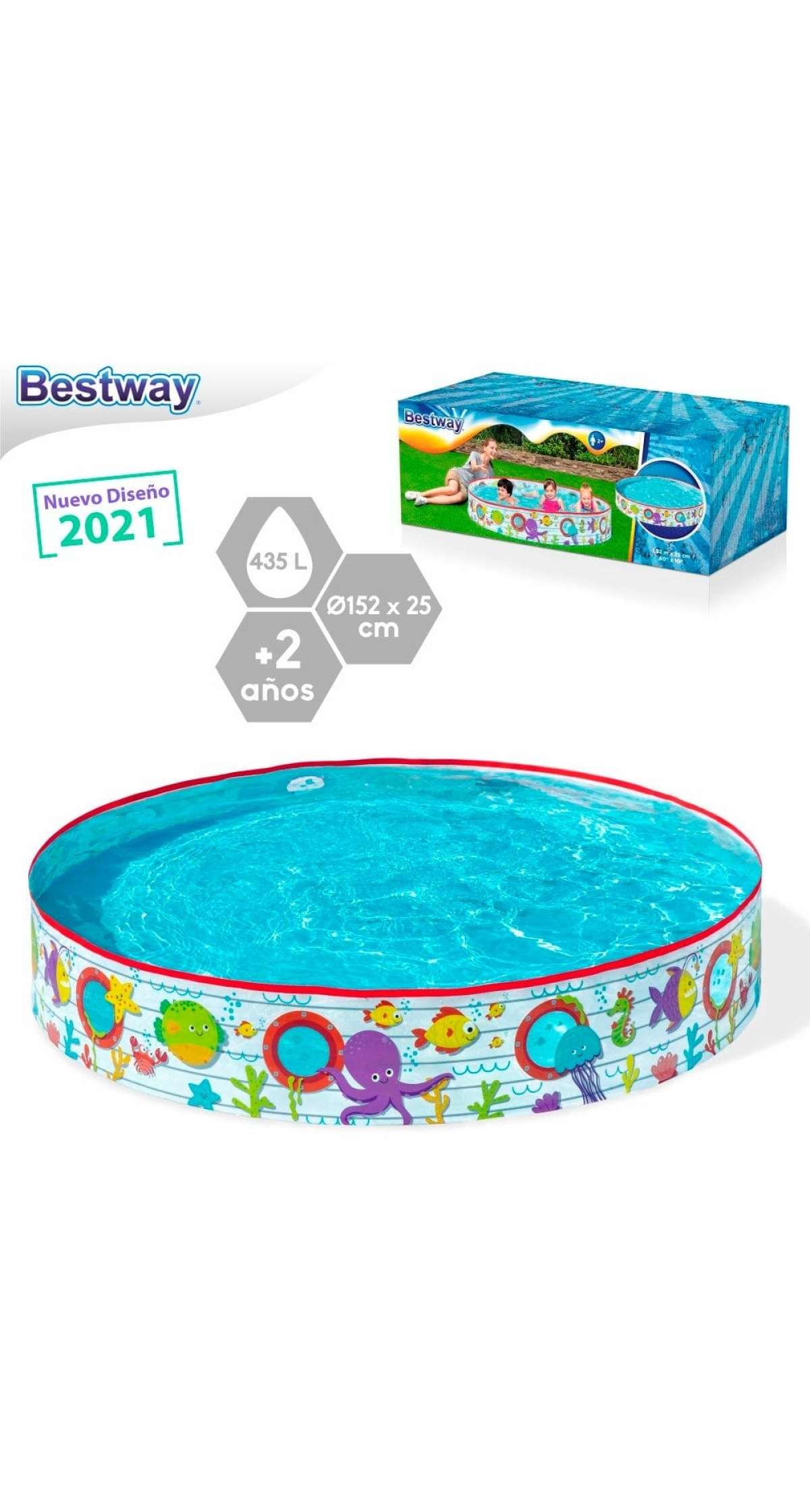 Bestway Kids Fill N Fun Pool 152x25cm for Age 3+ Years (Online Only)
