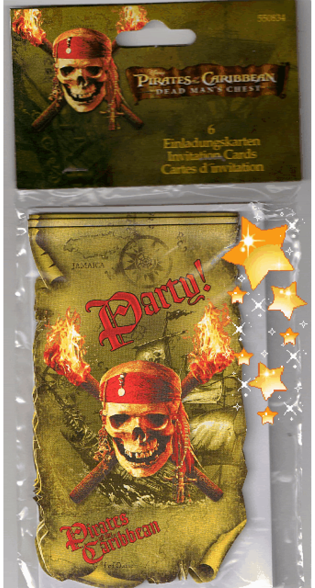 Pirates of the Caribbean Invitations - 6pk