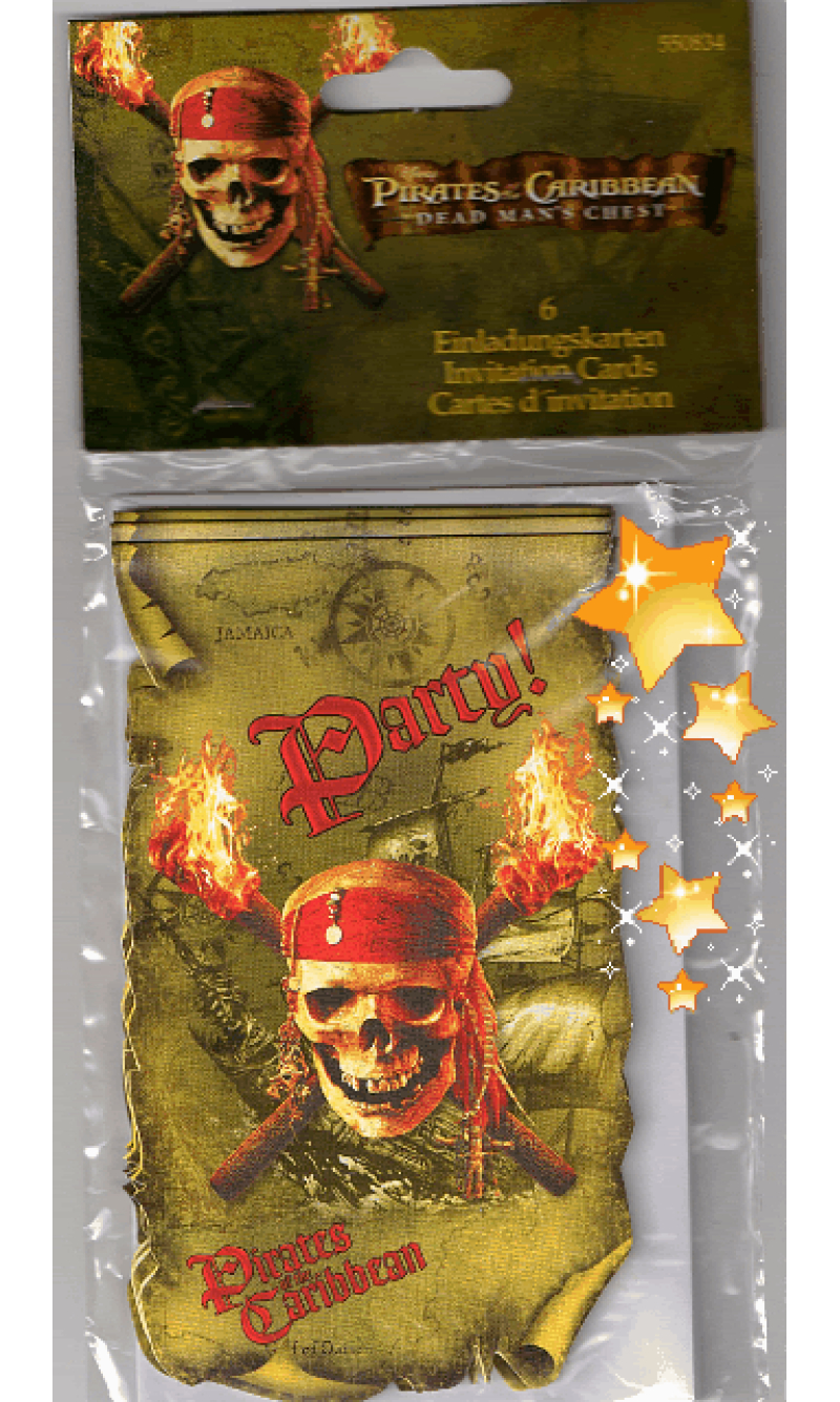 Pirates of the Caribbean Invitations - 6pk