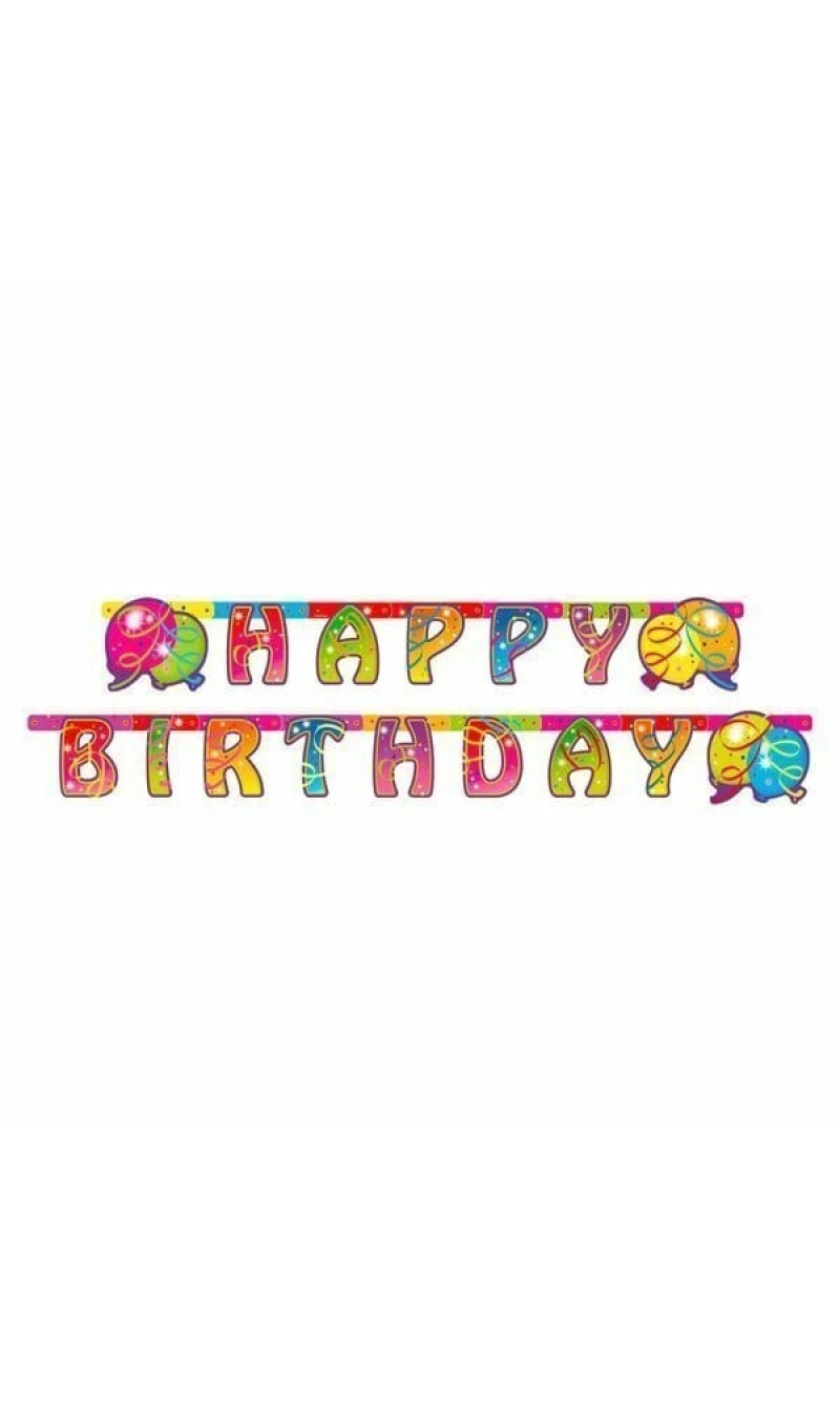 Balloon Party Paper Holographic Letter Banner - 1.80m