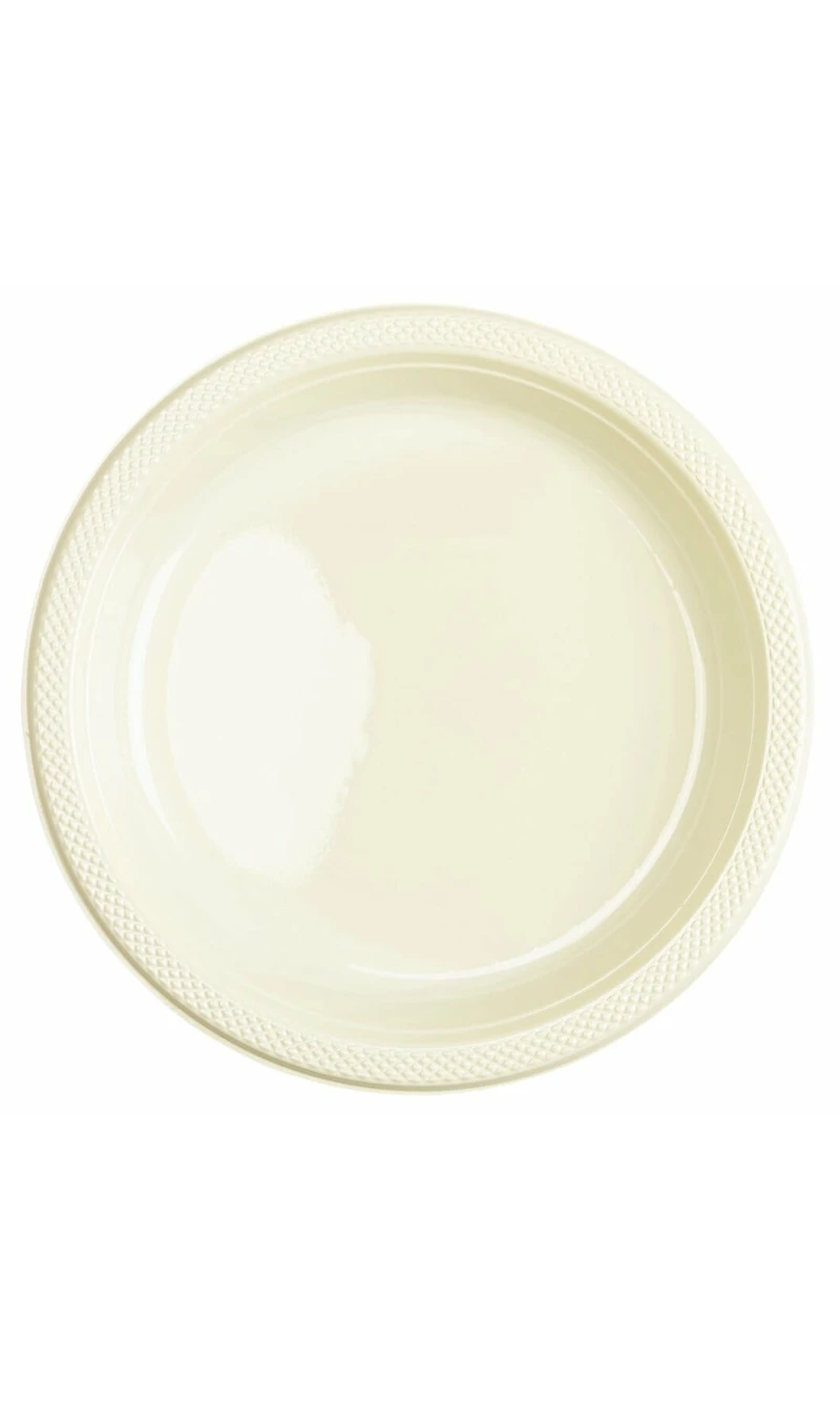 Vanilla Crème - 10 x Plastic Plates 22.8 cm