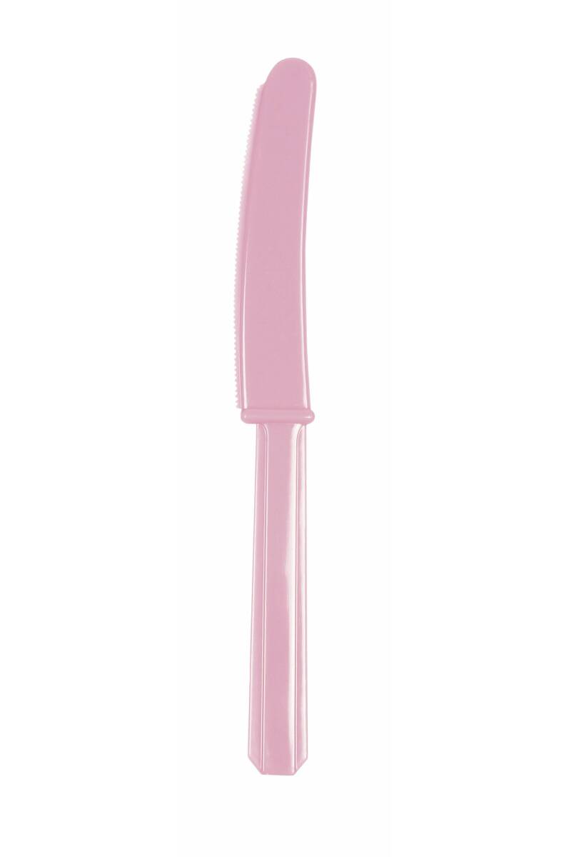 New Pink Reusable Plastic Knives - 10pk
