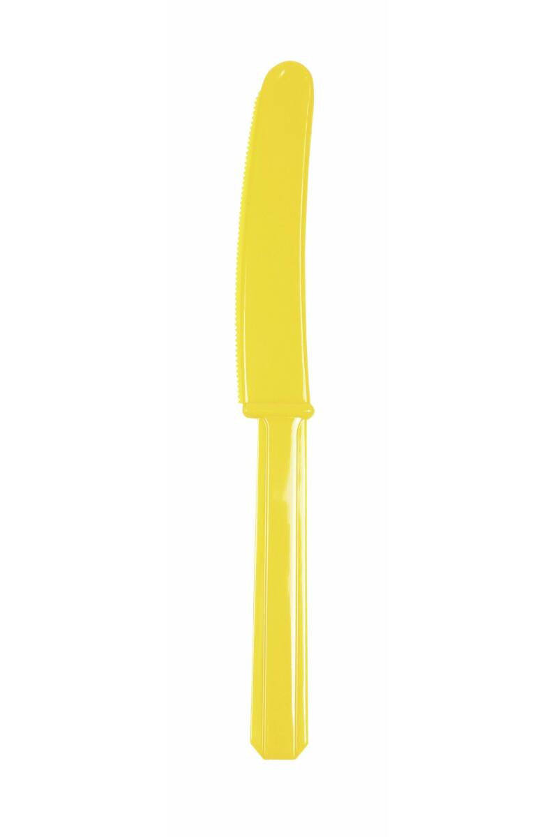 Sunshine Yellow Reusable Plastic Knives - 10pk