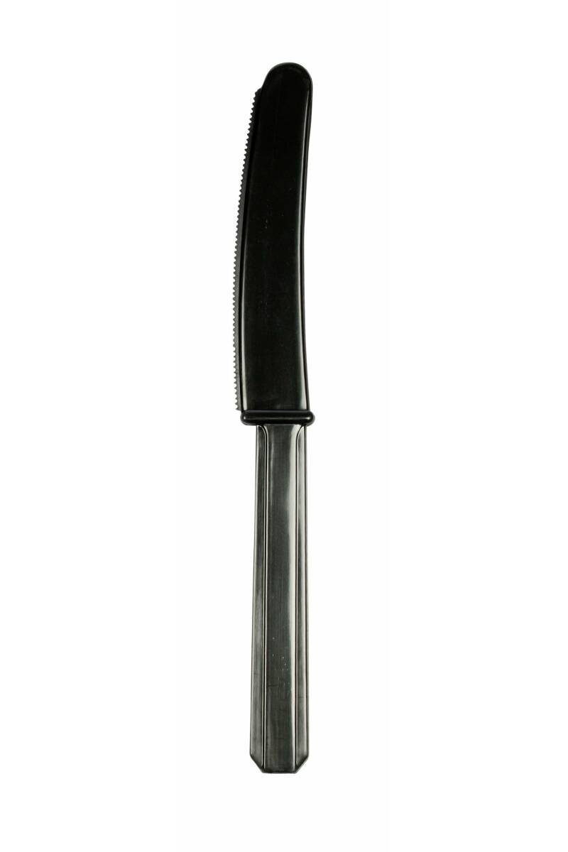 Black Reusable Plastic Knives - 10pk