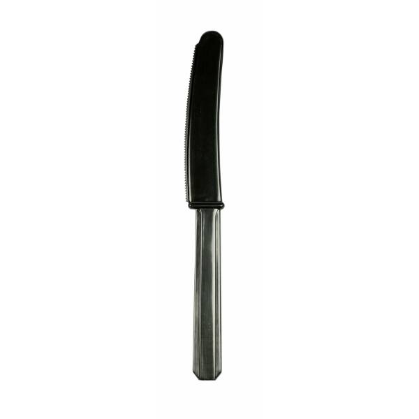 Black Reusable Plastic Knives - 10pk